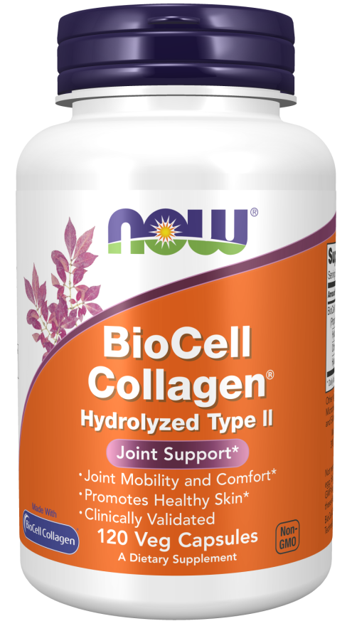 Now® Foods NOW Biocell collagen hydrolyzed (hydrolyzovaný kolagen) II.typ, 120 rostlinných kapslí