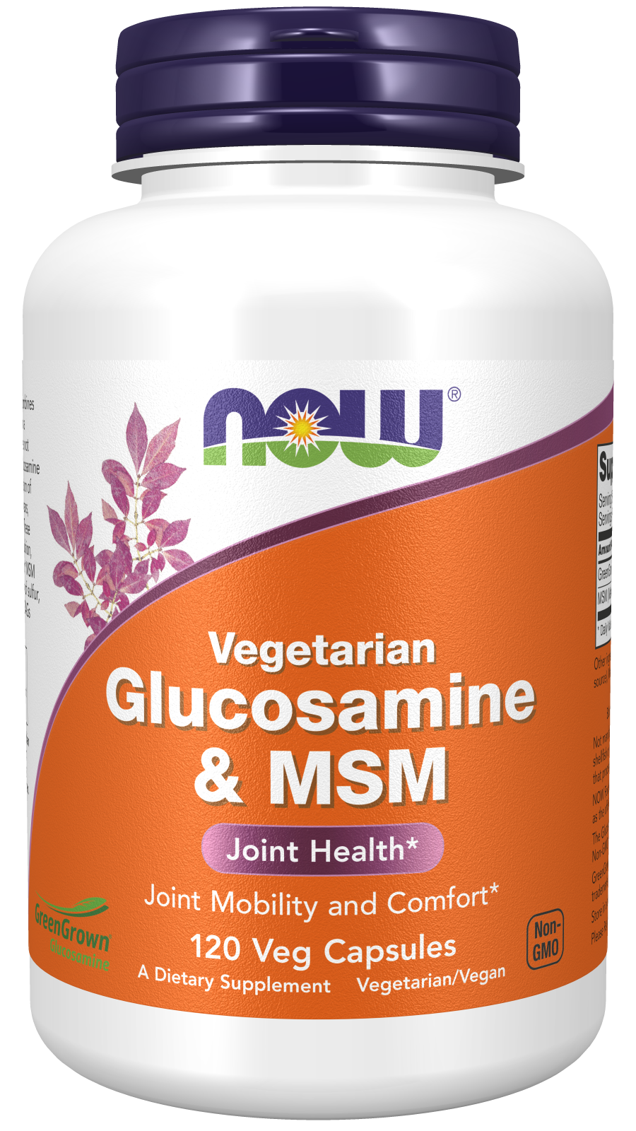 Now® Foods NOW Glucosamine & MSM Vegetarian (vegetariánský glukosamin a MSM), 120 rostlinných kapslí Obrázek