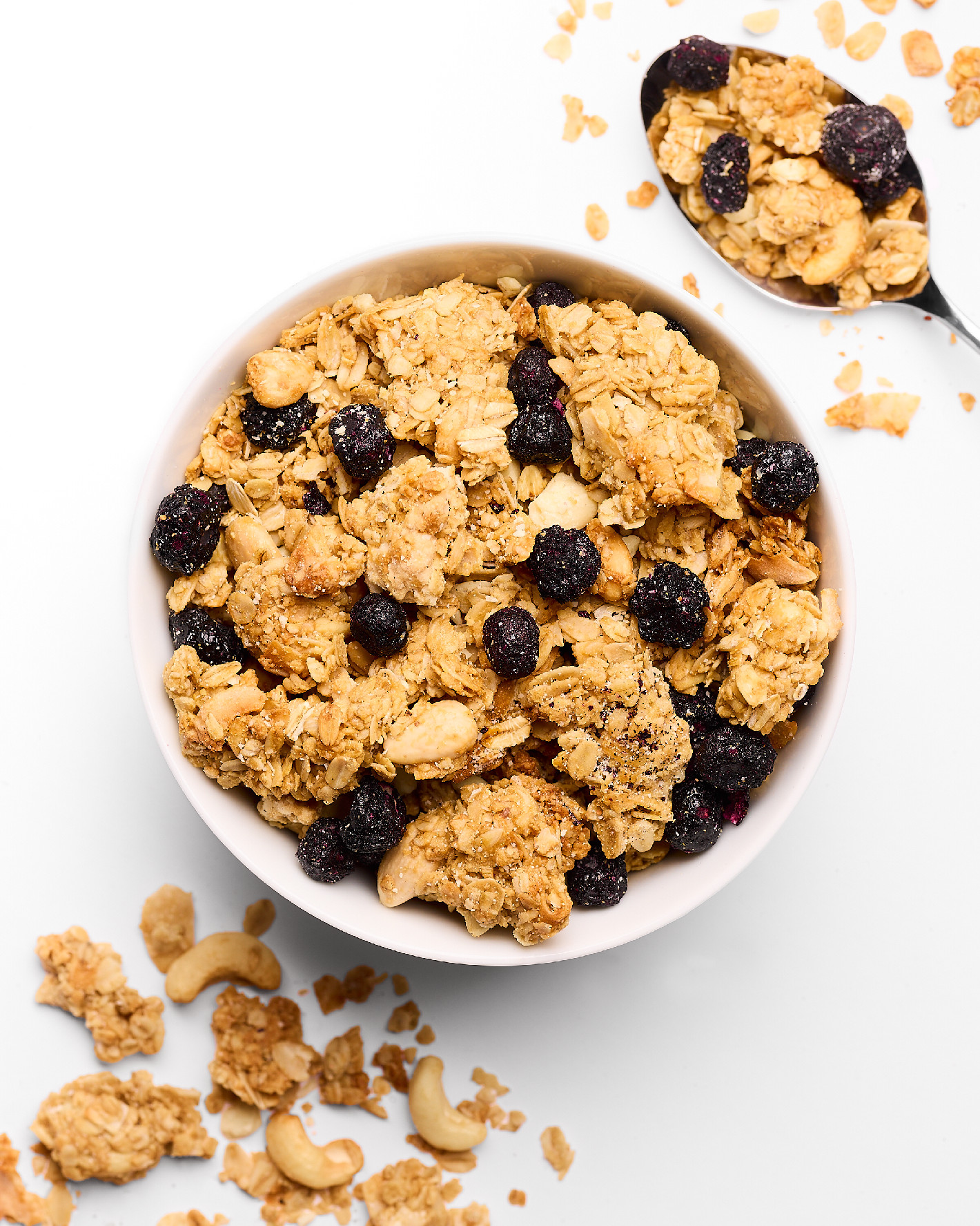 BrainMax Pure Blueberry Cheesecake Granola, Borůvky a Bílá čokoláda, BIO, 400 g Obrázek