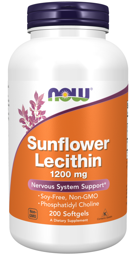 Levně Now® Foods NOW Sunflower Lecithin (slunečnicový lecitin), 1200 mg, 200 softgelových kapslí