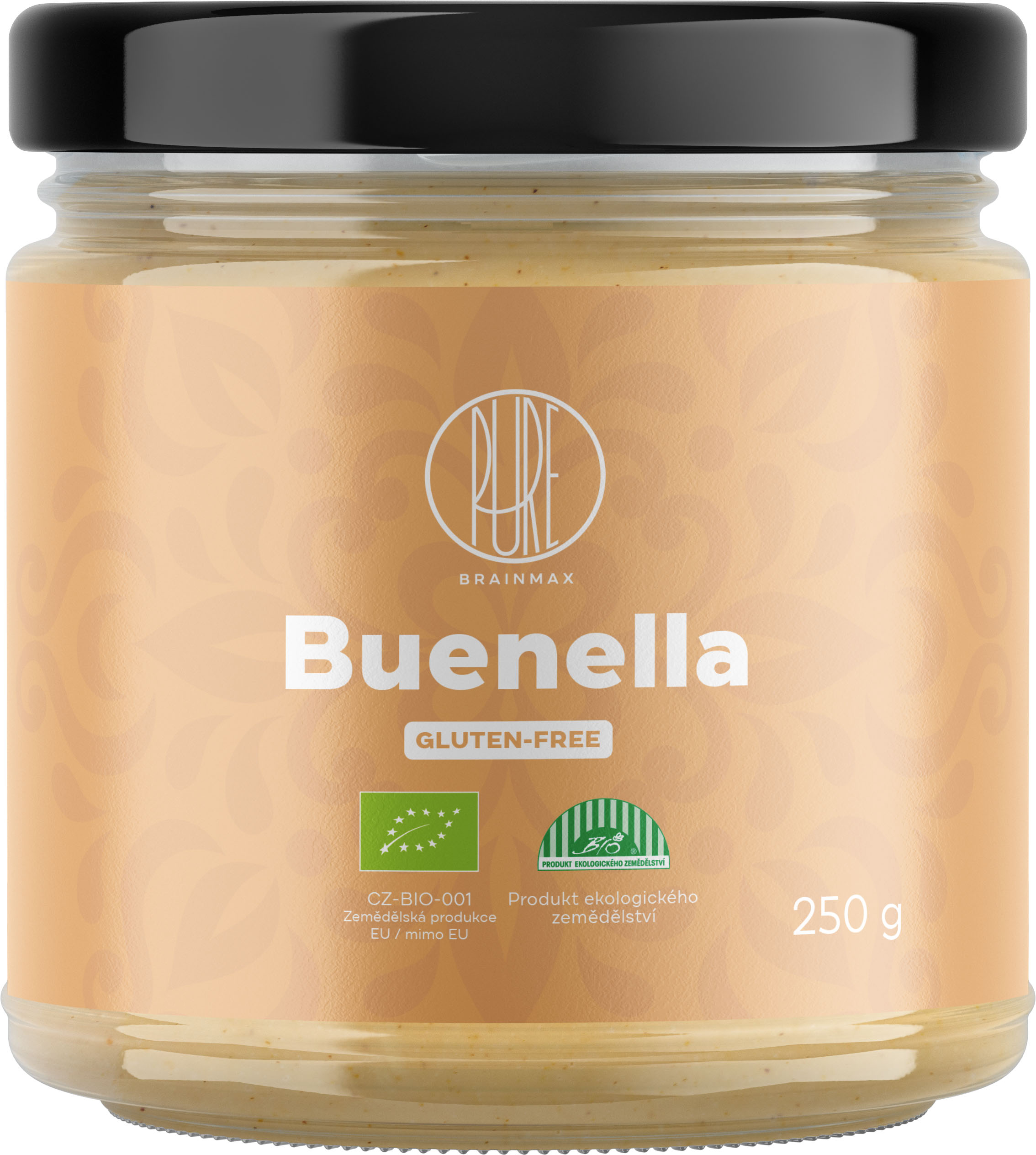 Levně BrainMax Pure Buenella, Lískooříškový krém s bílou čokoládou, BIO, 250 g *CZ-BIO-001 certifikát