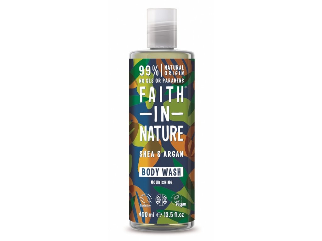 Faith in Nature - Sprchový gel, argan a bambucké máslo, 400 ml