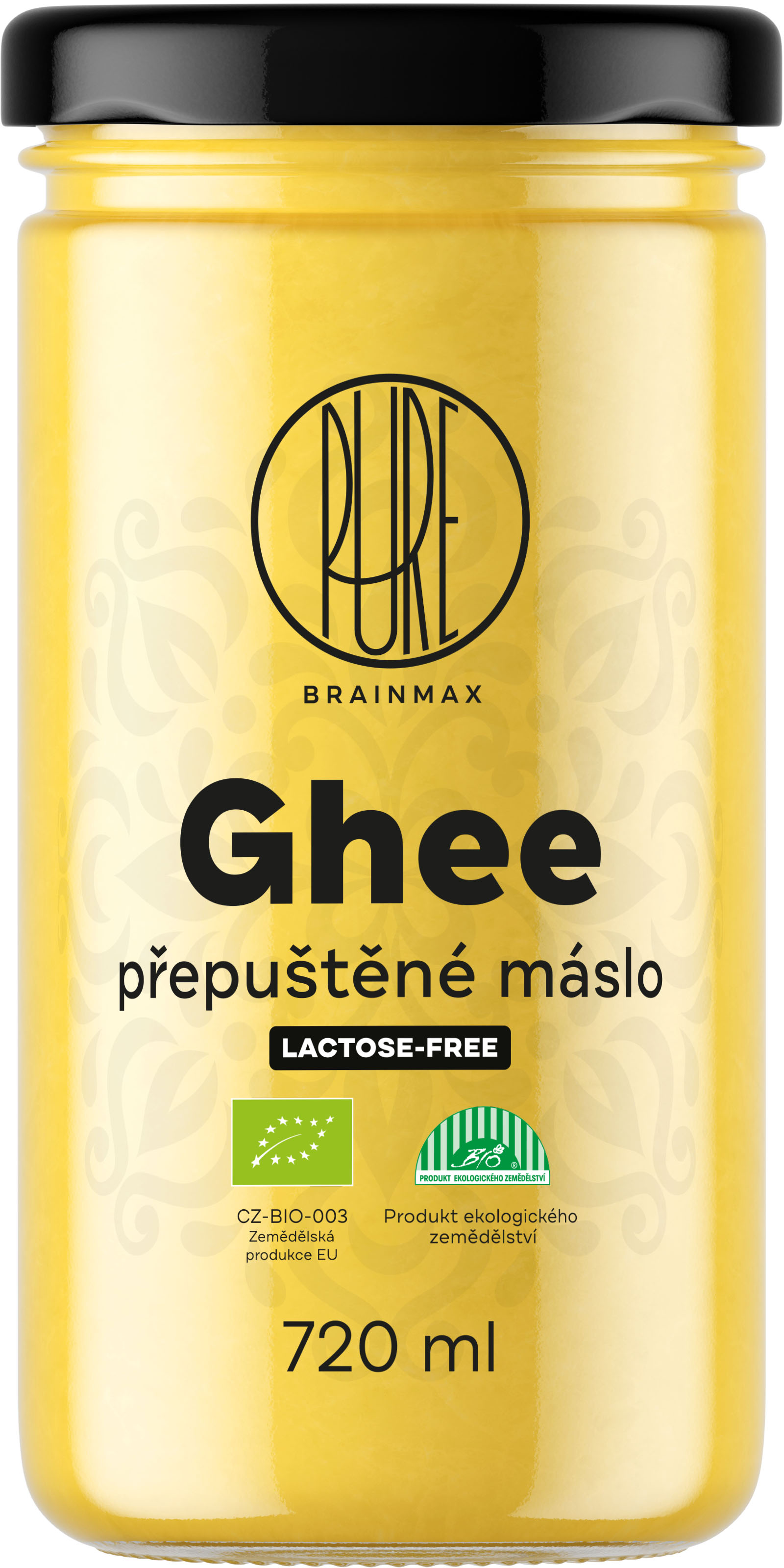 BrainMax Pure Ghee, přepuštěné máslo GHÍ, BIO, 720 ml *CZ-BIO-001 certifikát