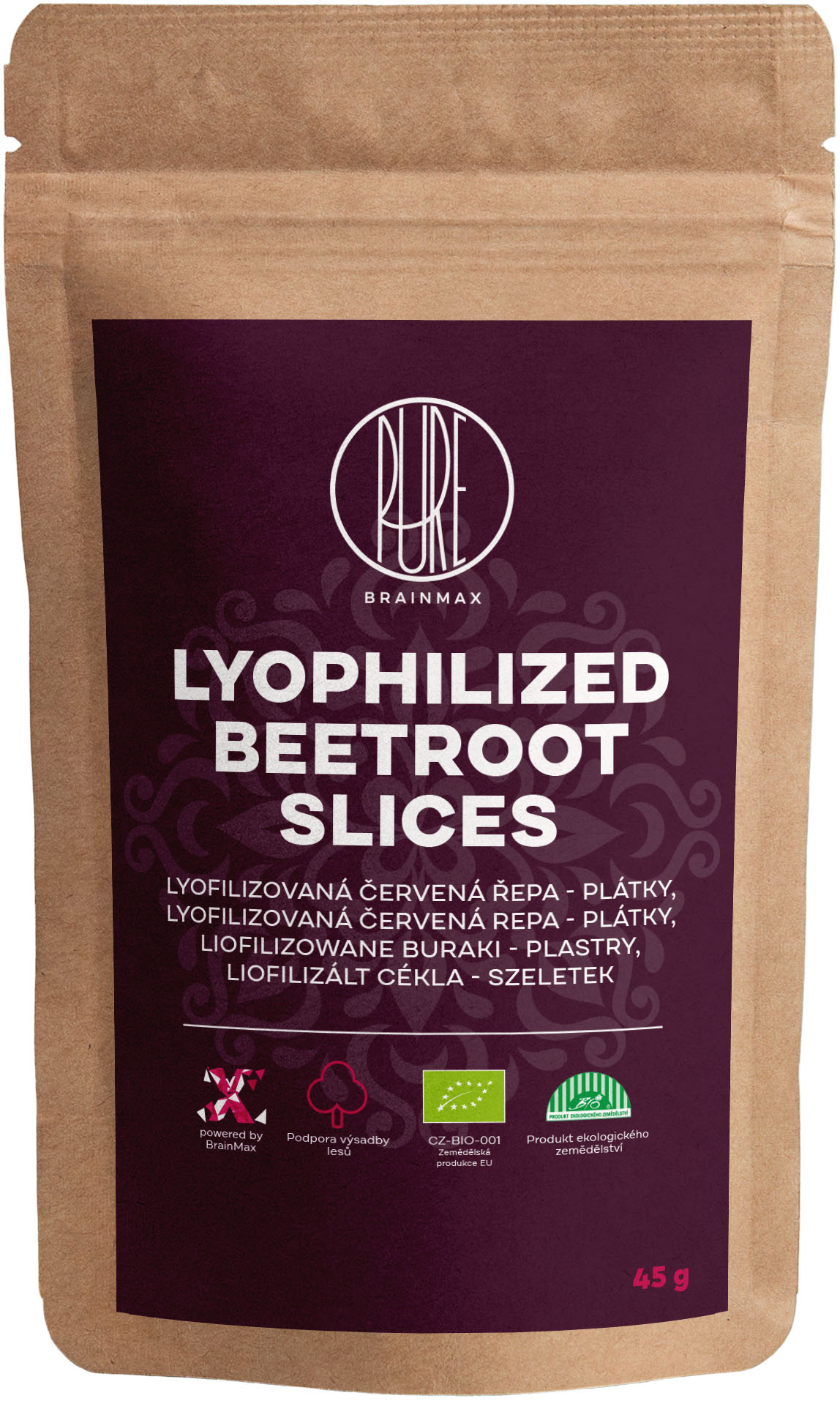 BrainMax Pure Lyofilizovaná červená řepa, BIO, 45 g