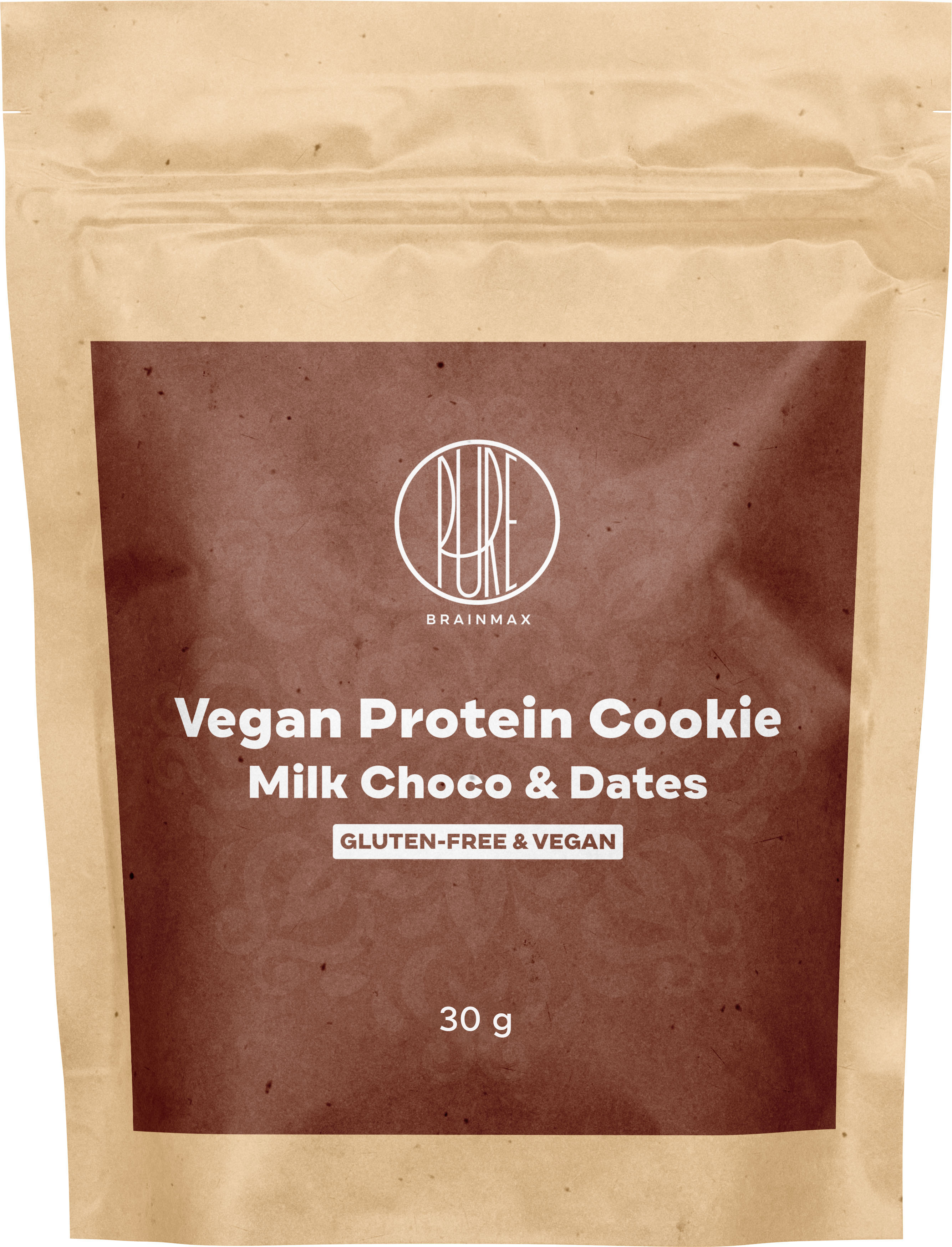 BrainMax Pure Vegan Protein Cookie, Mléčná čokoláda & Datle, 30 g