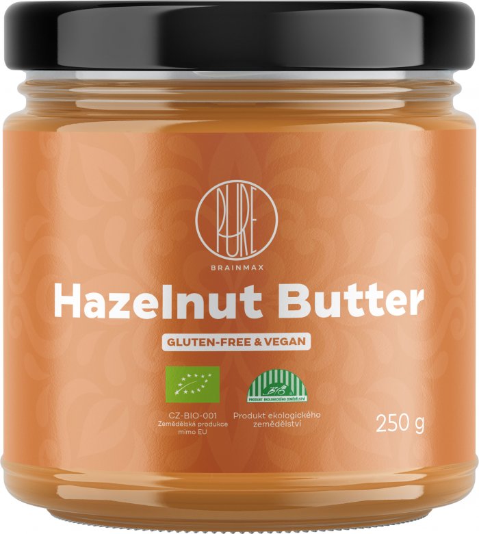 Levně BrainMax Pure Hazelnut Butter, 100% Lískooříškový krém, BIO, 250 g *CZ-BIO-001 certifikát