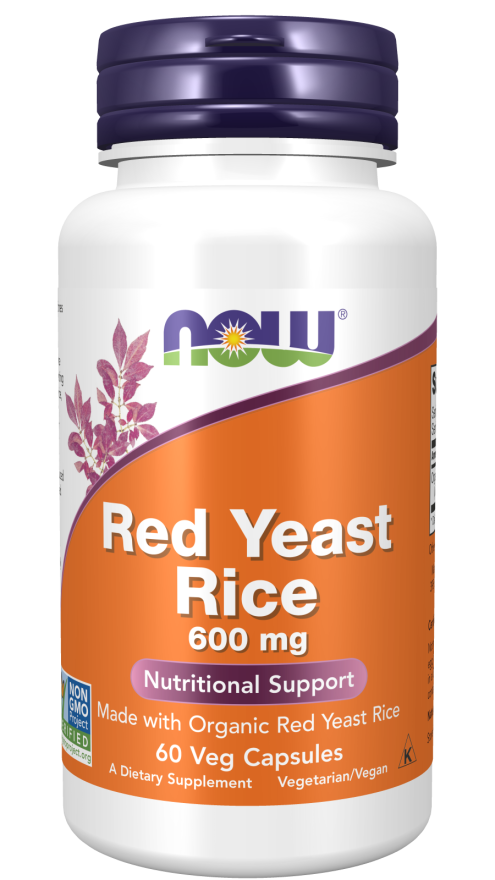 Levně Now® Foods NOW Red Yeast Rice (Červená kvasnicová rýže) 600 mg, 60 rostlinných kapslí