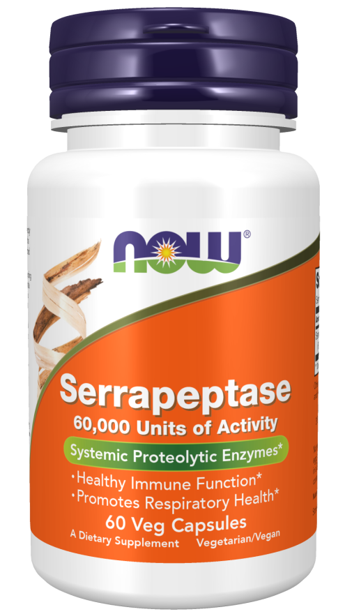 Now® Foods NOW Serrapeptase (serapeptáza), 60 rostlinných kapslí Obrázek
