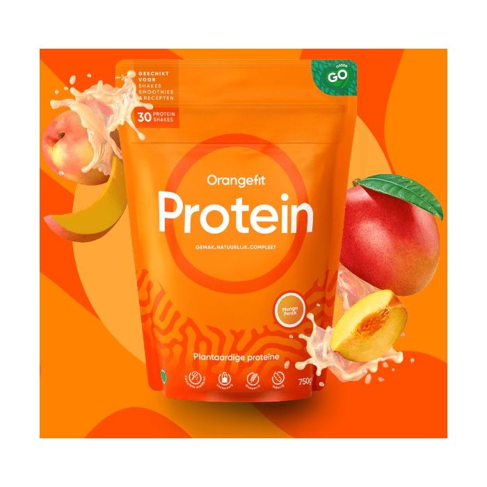 Orangefit Protein, 1000g Mango-broskev Obrázek