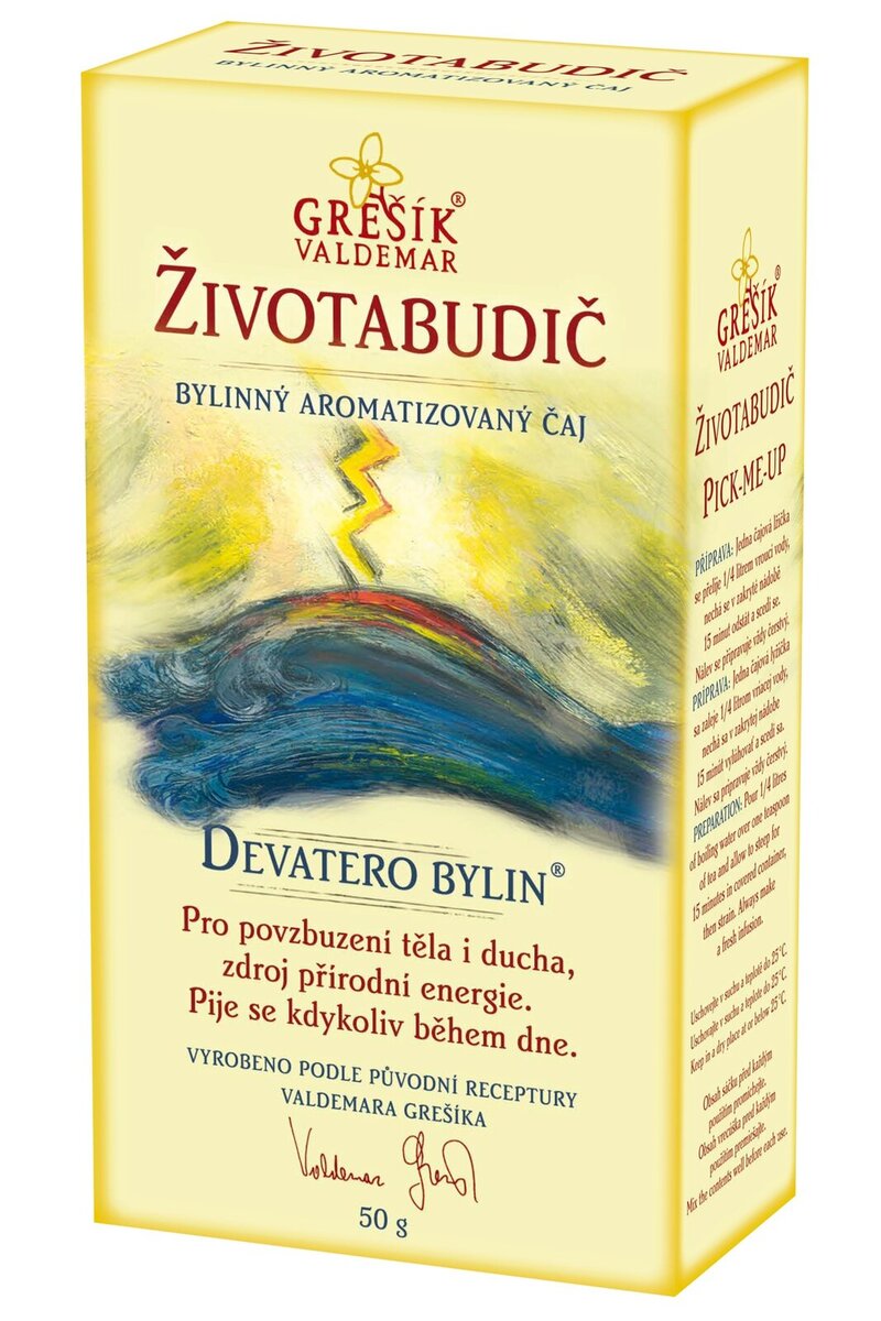 Levně Grešík Waldemar Životabudič, bylinný aromatizovaný čaj, 50 g