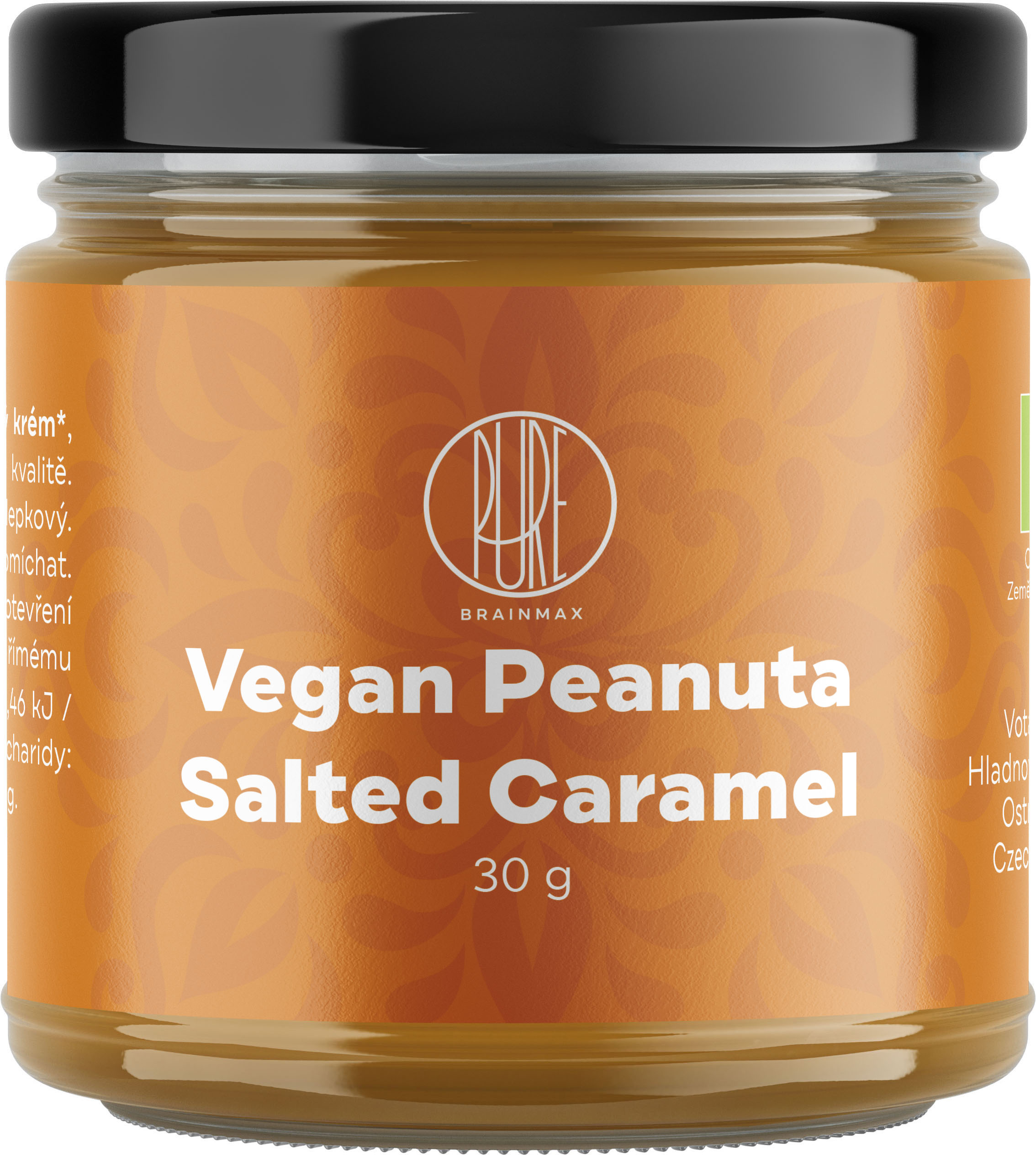 BrainMax Pure Vegan Peanuta, Arašídový krém se slaným karamelem BIO, 30 g