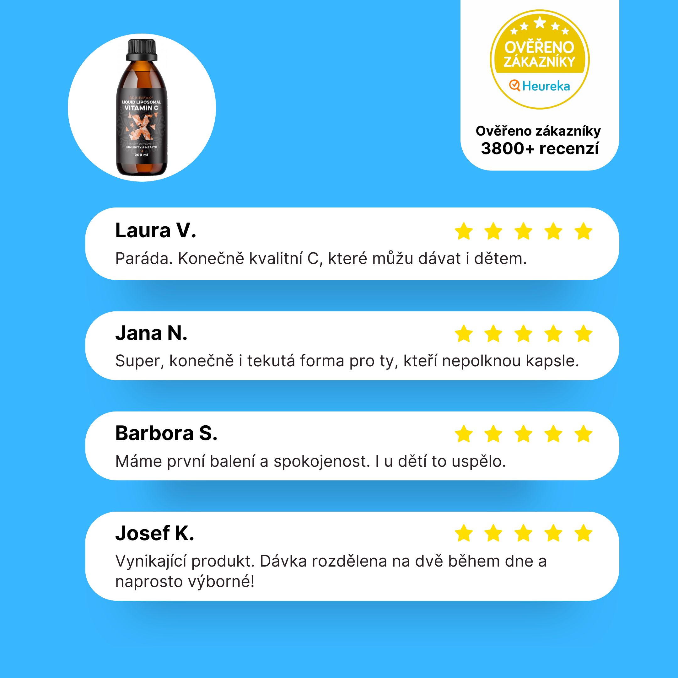 BrainMax Liquid Liposomal Vitamin C, Tekutý Lipozomální Vitamín C, 200 ml Obrázek