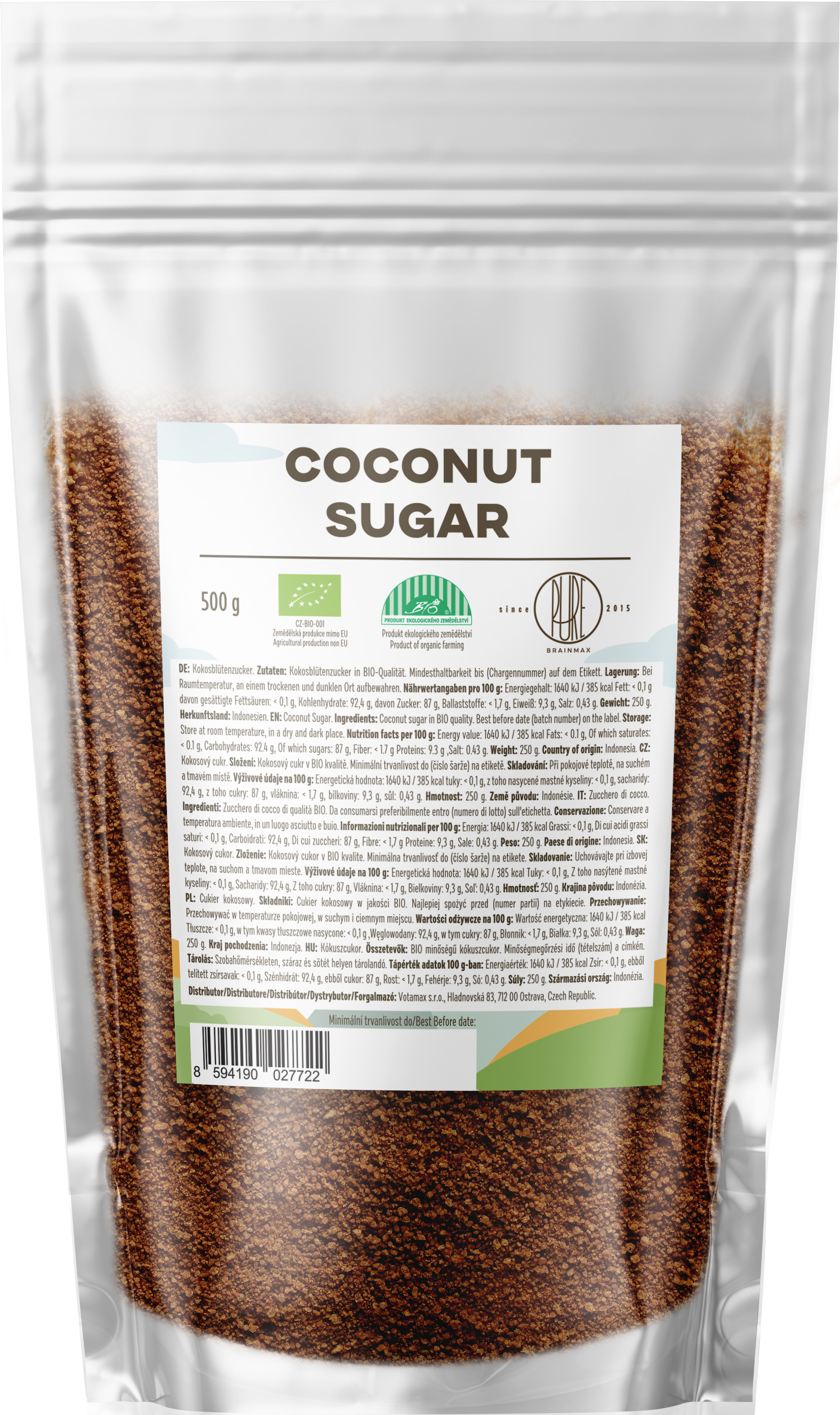 BrainMax Pure BrainMax Pure® Coconut Sugar, Kokosový cukr BIO, 500 g