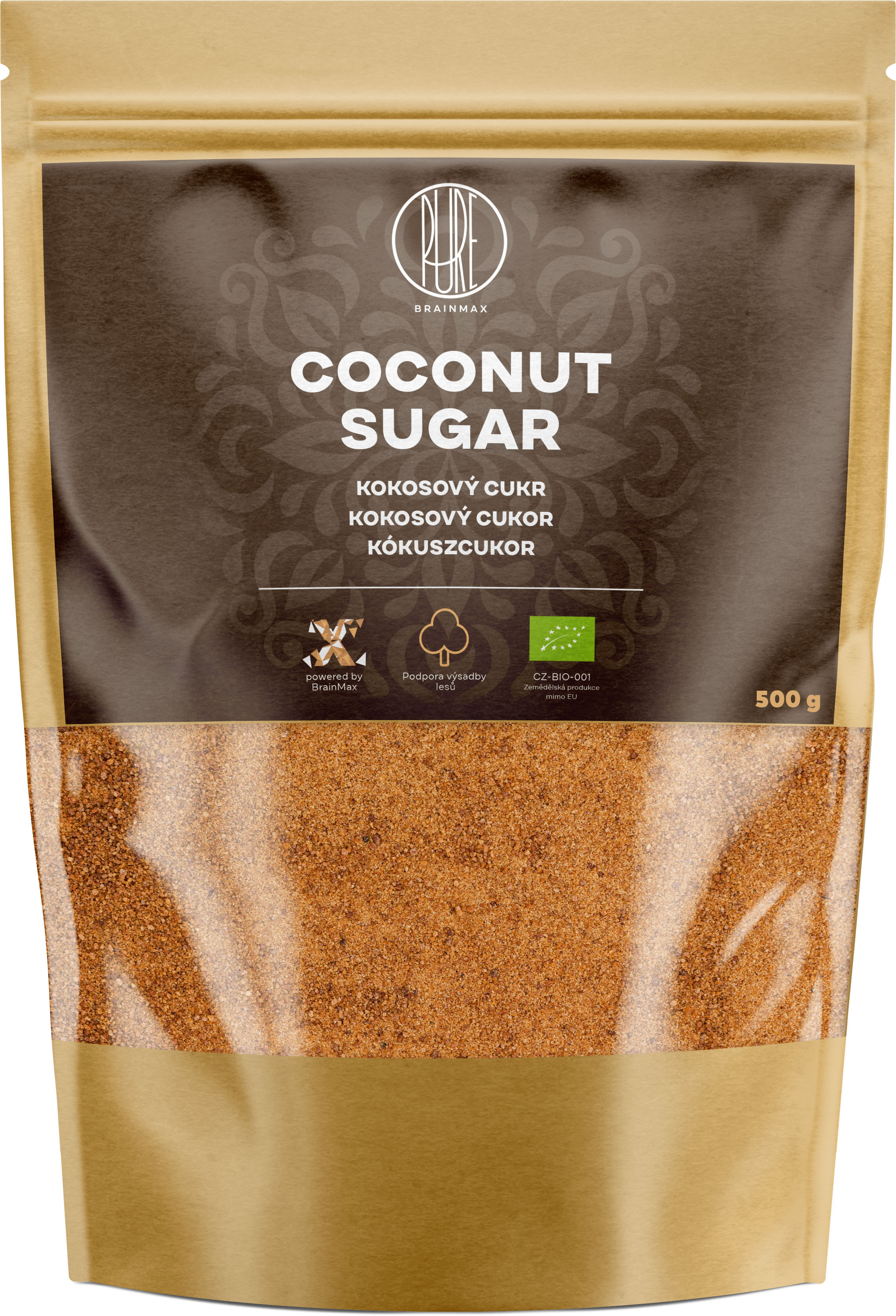 BrainMax Pure Coconut Sugar, Kokosový cukr BIO, 500 g *CZ-BIO-001 certifikát