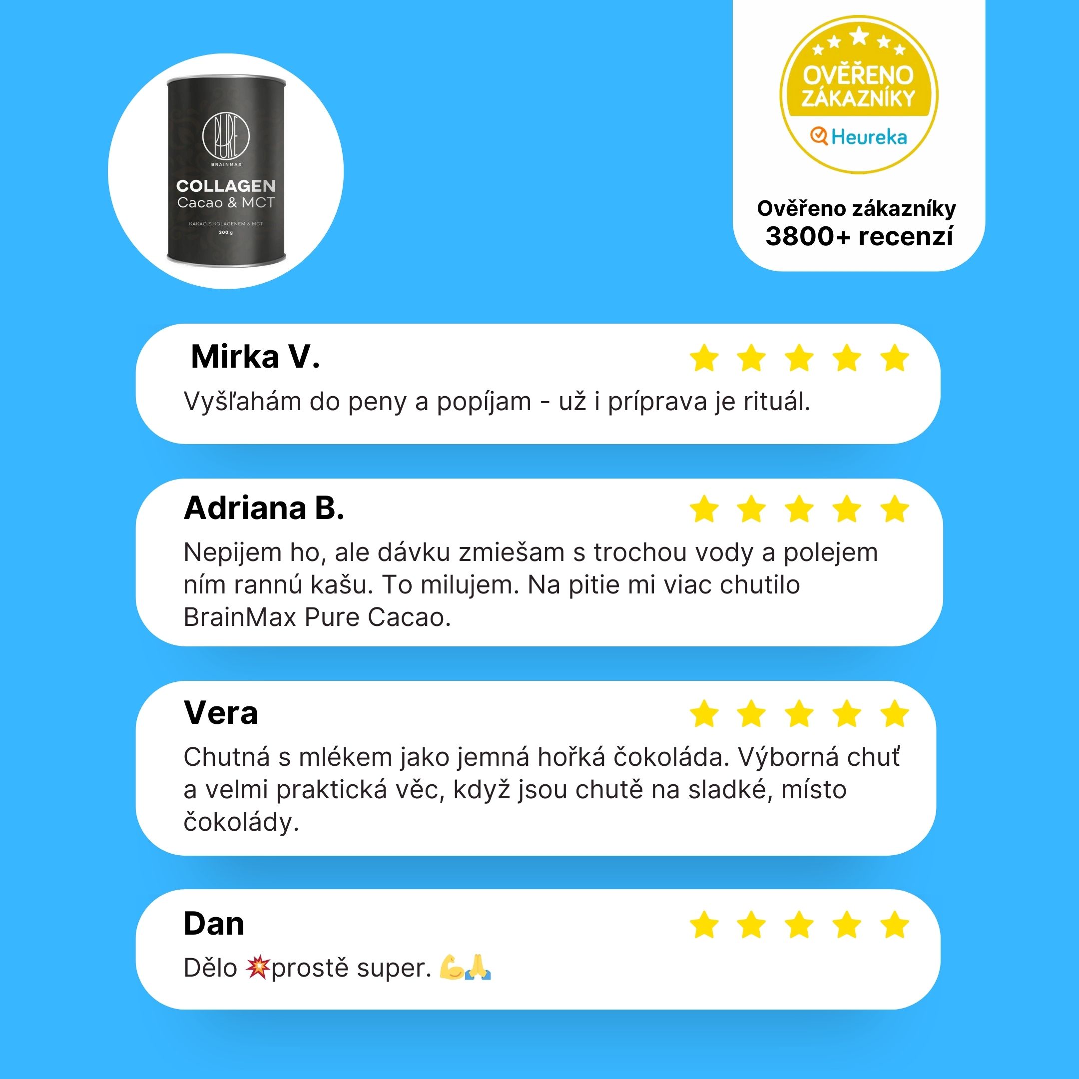 BrainMax Pure Kolagen Kakao & MCT, 300 g Obrázek