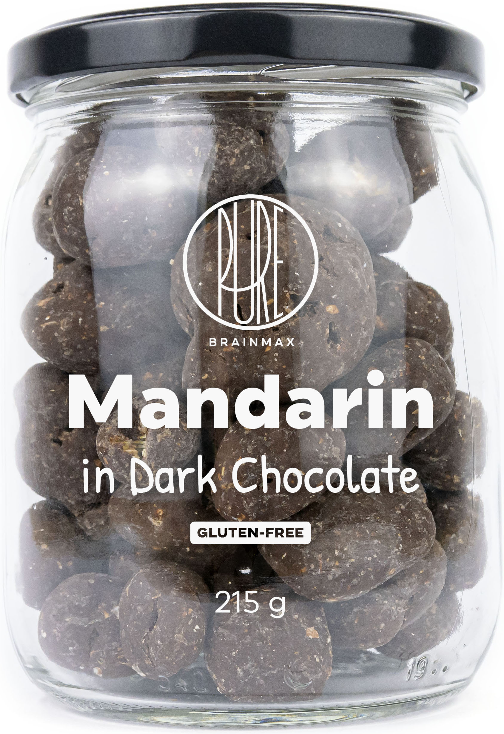 BrainMax Pure Lyofilizované mandarinky v hořké čokoládě, 215 g Obrázek