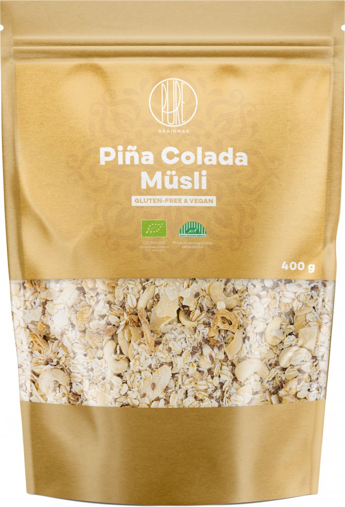 Levně BrainMax Pure Müsli, Pina Colada, BIO, 400 g *CZ-BIO-001 certifikát *CZ-BIO-001 certifikát