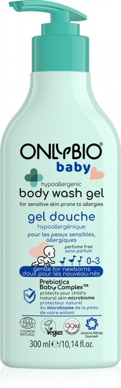 OnlyBio - Hypoalergenní mycí gel pro miminka, 300 ml