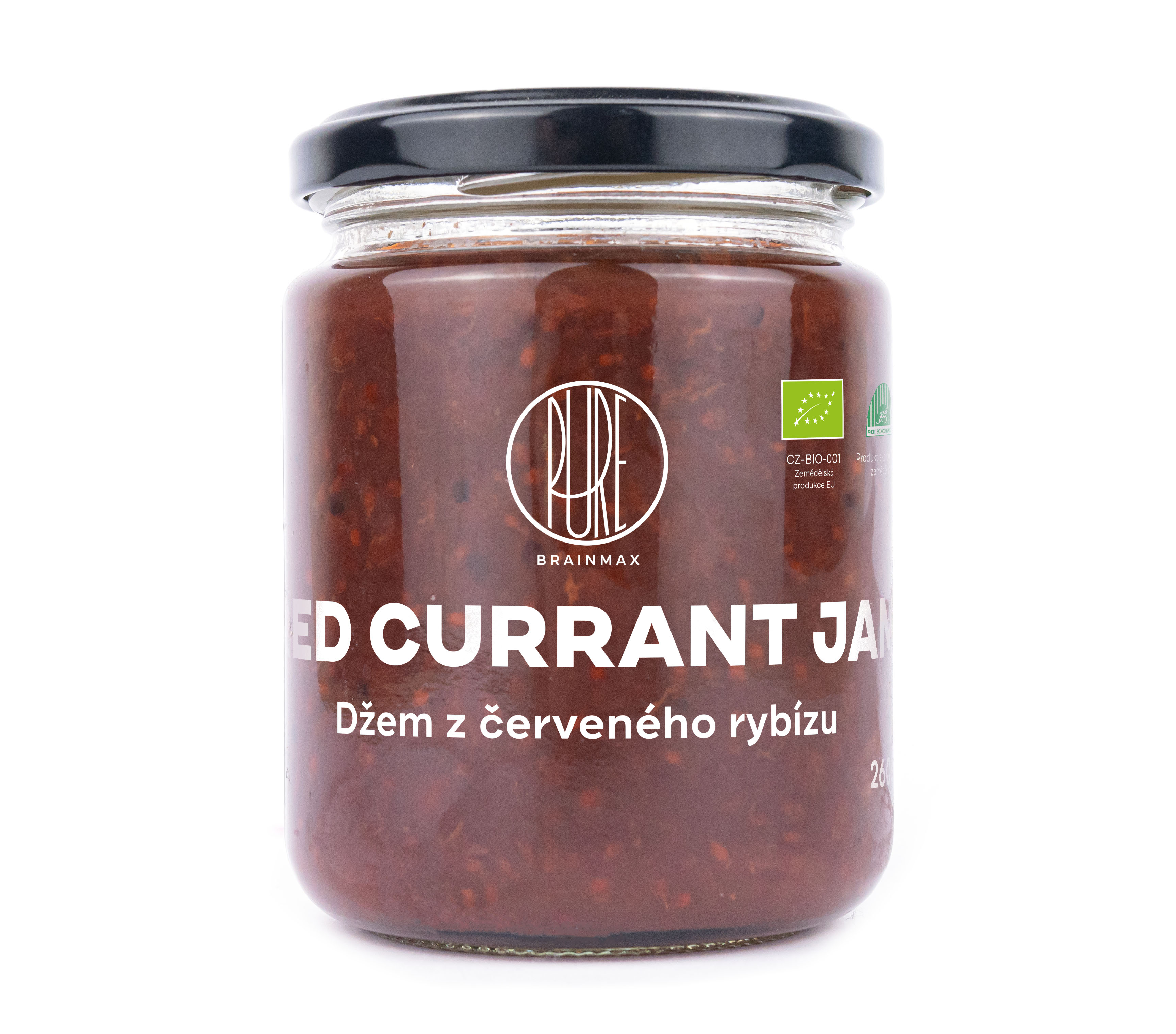 BrainMax Pure Red Currant Jam, Džem Červený rybíz BIO, 260g *CZ-BIO-001 certifikát