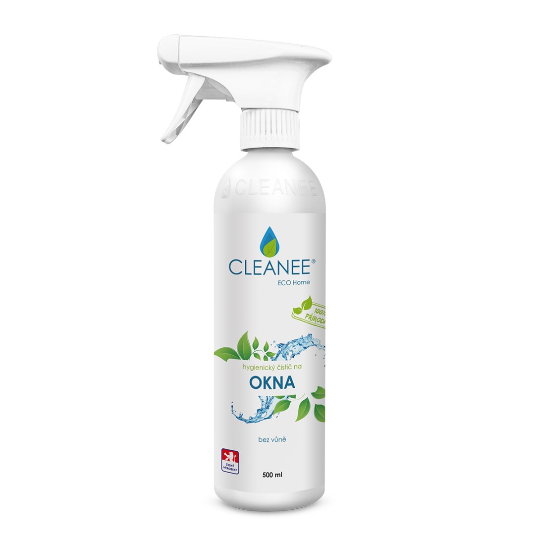 Levně Cleanee ECO Home hygienický čistič na OKNA 500ml