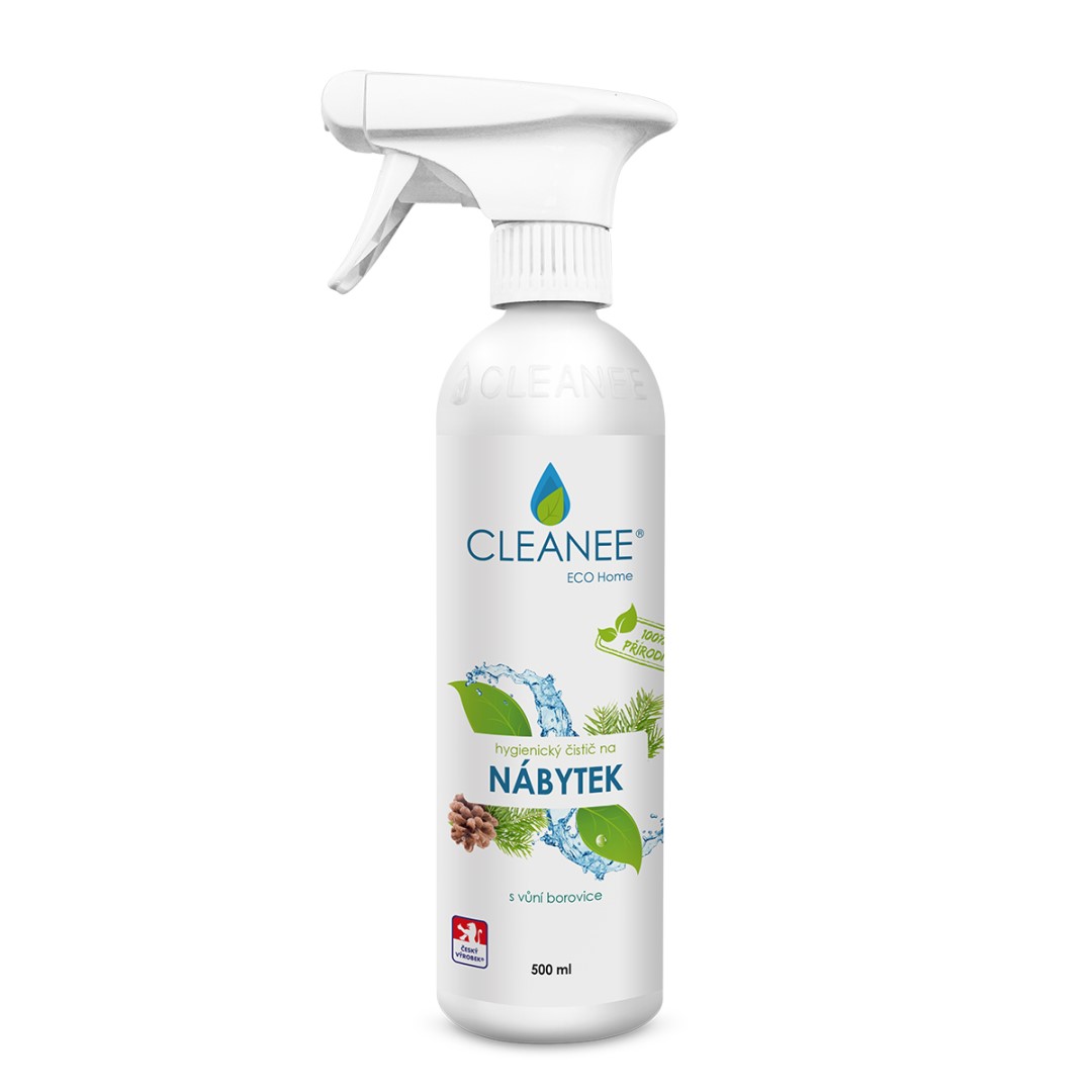 Levně Cleanee ECO hygienický čistič na NÁBYTEK vůně borovice 500ml