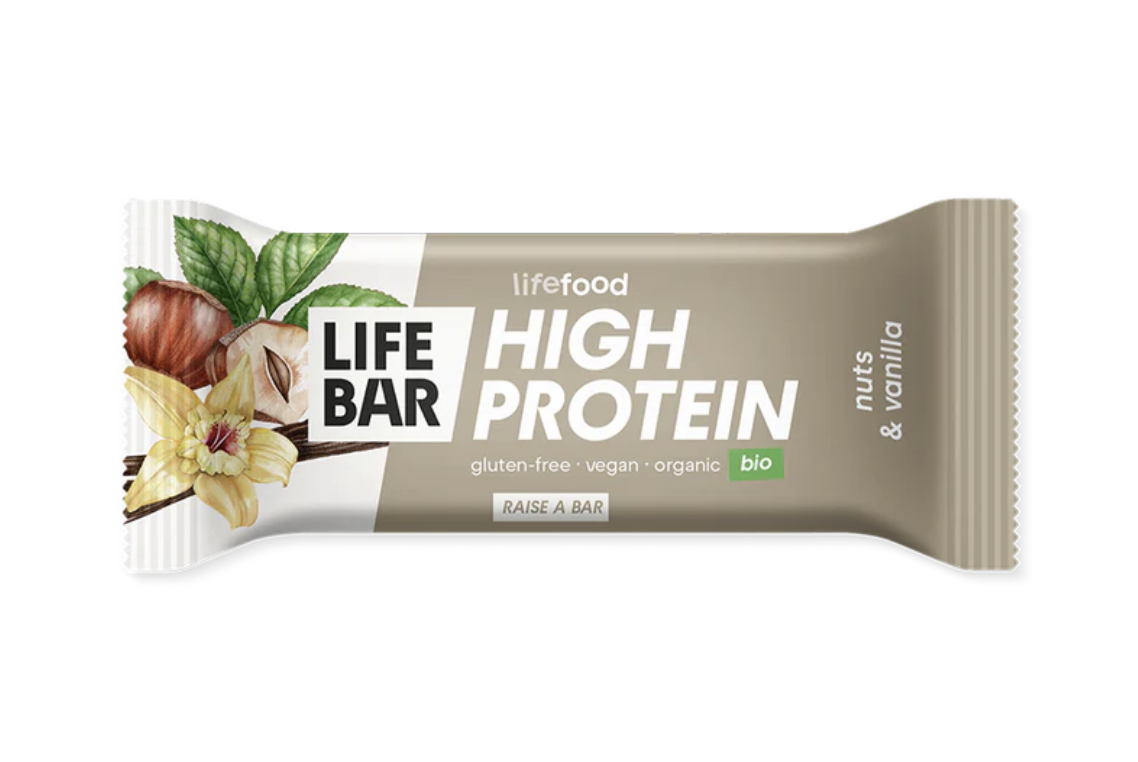 Lifefood Lifebar Protein Oříšková s vanilkou BIO RAW 47 g Obrázek