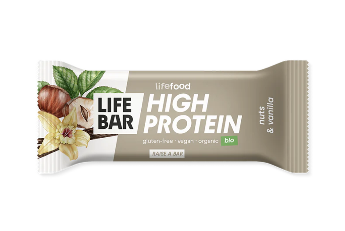 LifeFood - TyčinkaLifebar Protein tyčinka oříšková s vanilkou, BIO, 40 g *CZ-BIO-002