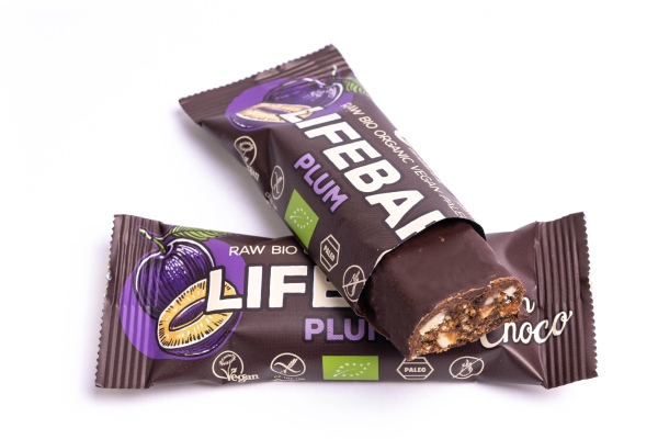 Levně LifeFood - Tyčinka Lifebar InChoco tyčinka švestka RAW, BIO, 40 g *CZ-BIO-002 certifikát