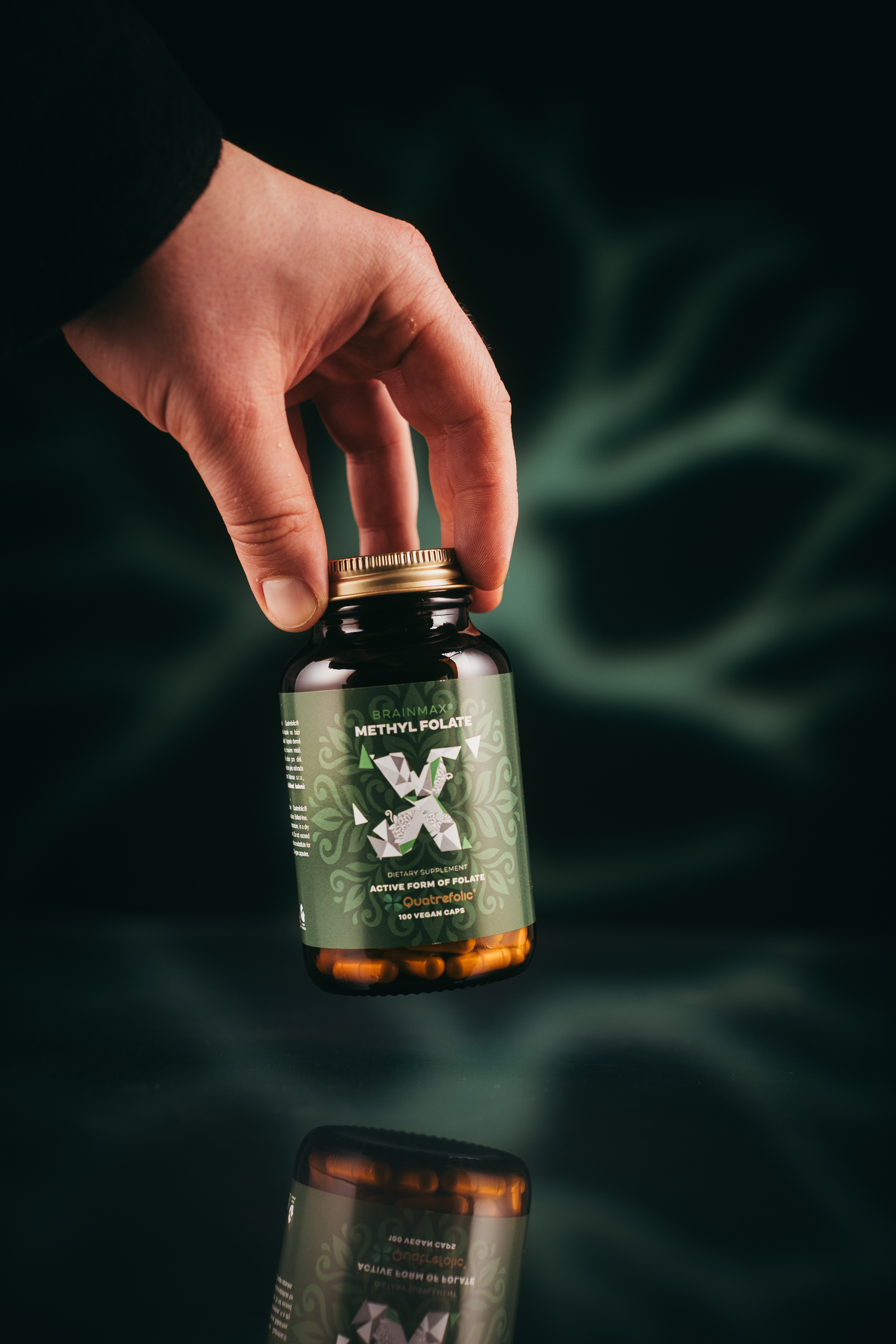 BrainMax Methyl Folate, Kyselina listová v aktivní formě, 400 mcg, 100 rostlinných kapslí Obrázek