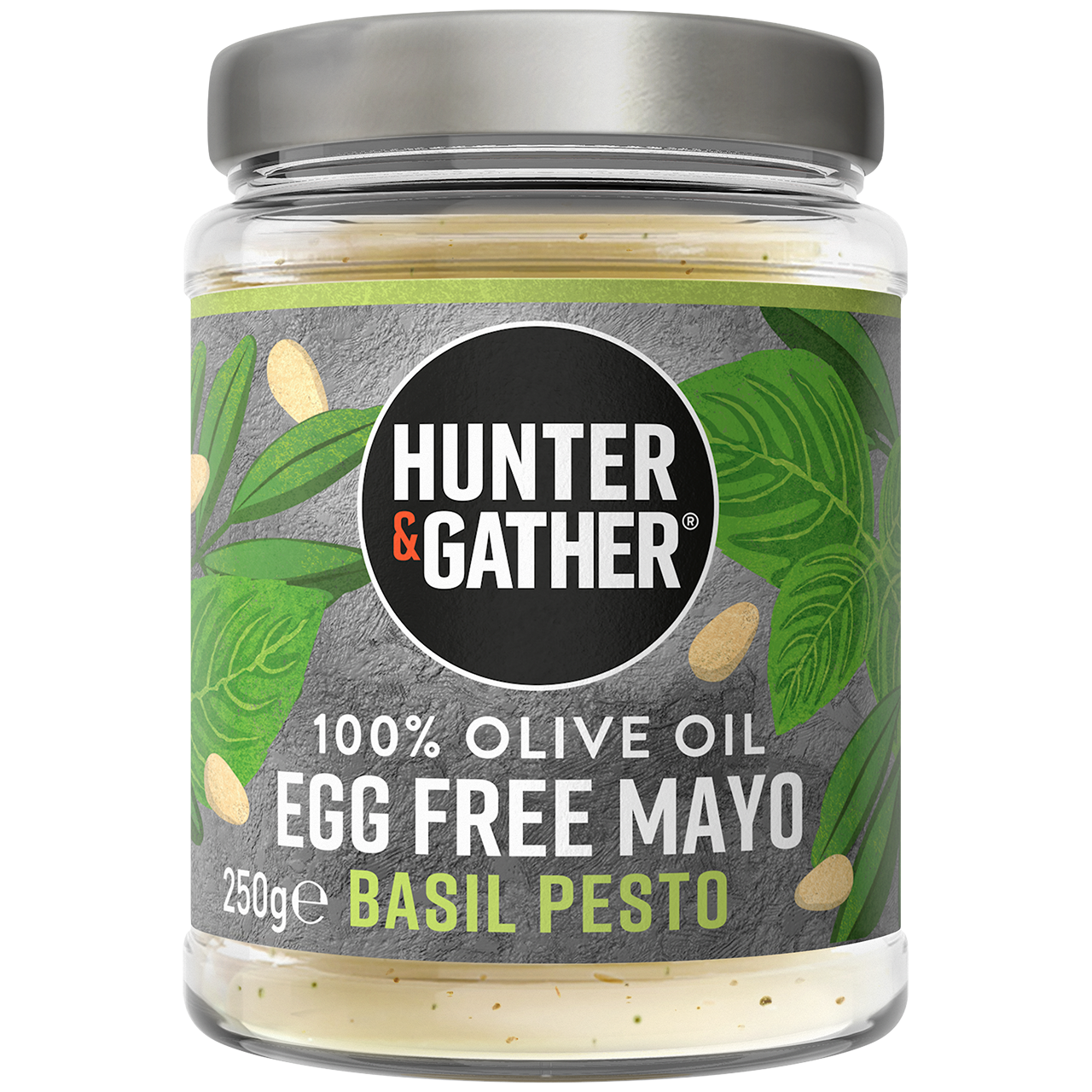 HUNTER & GATHER - Olivová vegan majonéza - Basil pesto, 250 g