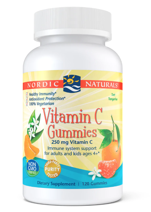 Levně Nordic Naturals Vitamin C Gummies (mandarinka), 250 mg, 120 gumových bonbónů