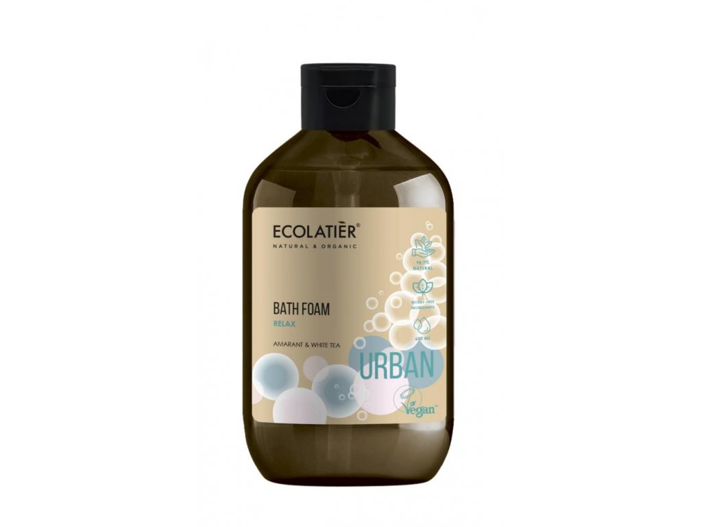 Ecolatiér Urban - Relaxační pěna do koupele, Amarant a Bílý čaj, 600 ml