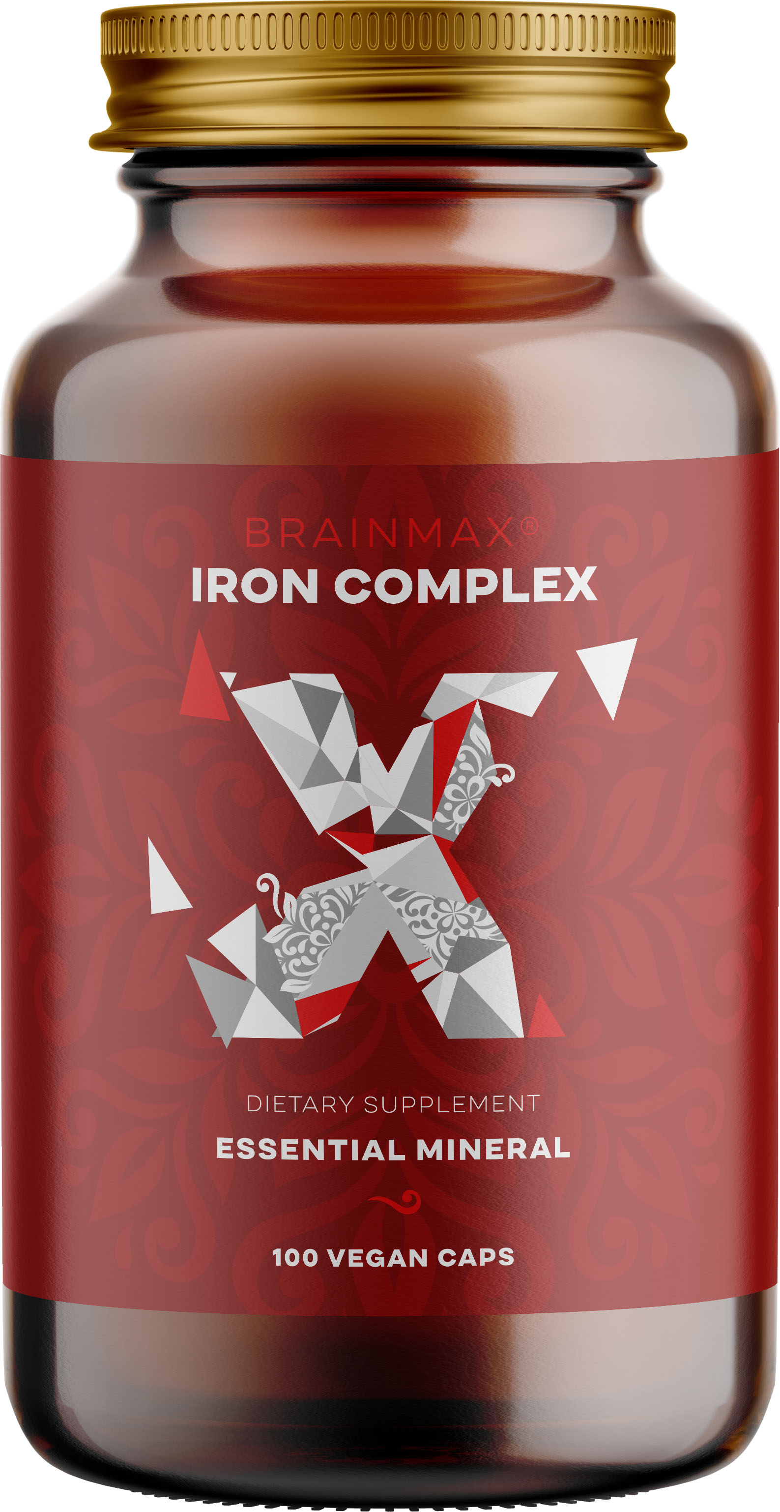 Levně BrainMax Iron Complex, železo bisglycinát, 25 mg, 100 rostlinných kapslí Železo v chelátové formě, doplněk stravy