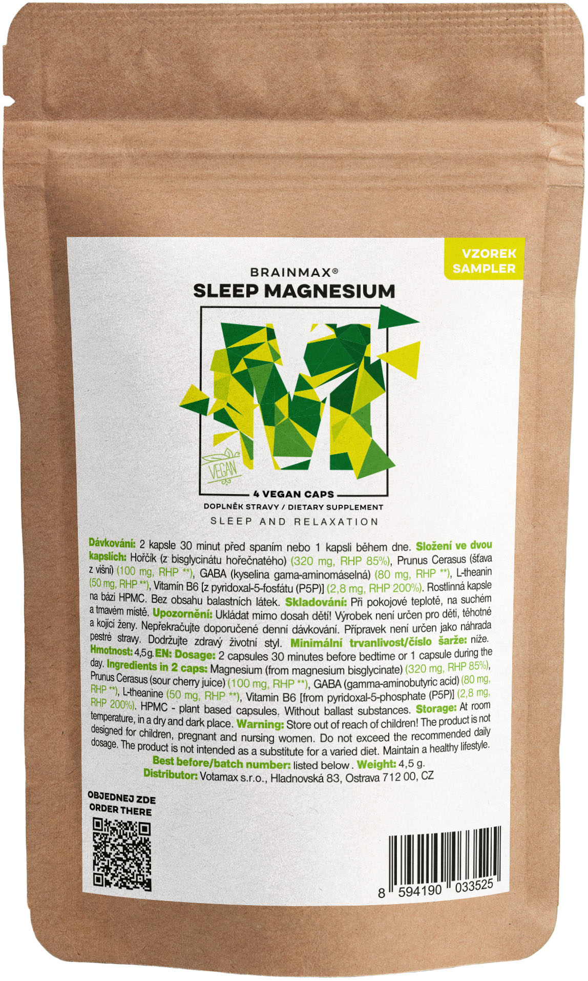 Levně BrainMax Sleep Magnesium, 4 kapsle, VZOREK