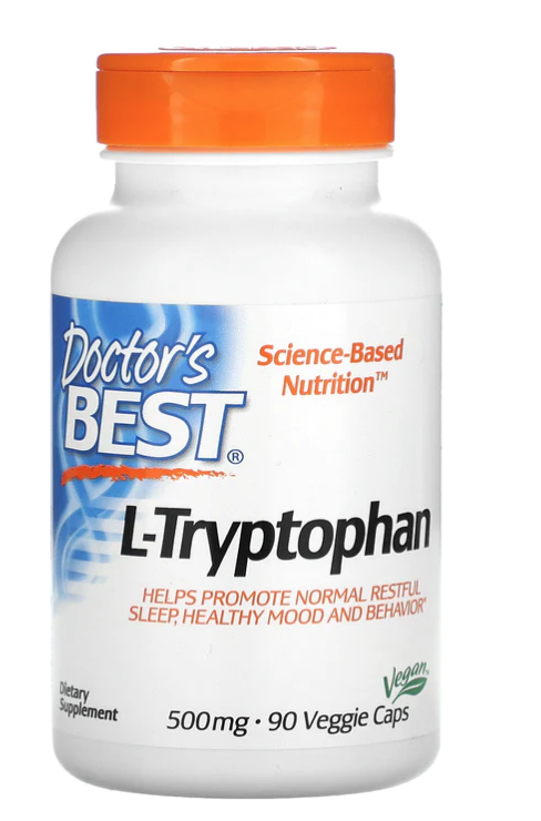 Levně Doctor's Best Doctor’s Best L-Tryptofan with TryptoPure, 500 mg, 90 rostlinných kapslí