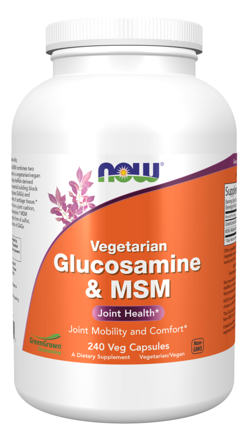 Levně Now® Foods NOW Glucosamine & MSM Vegetarian (vegetariánský glukosamin a MSM), 240 rostlinných kapslí