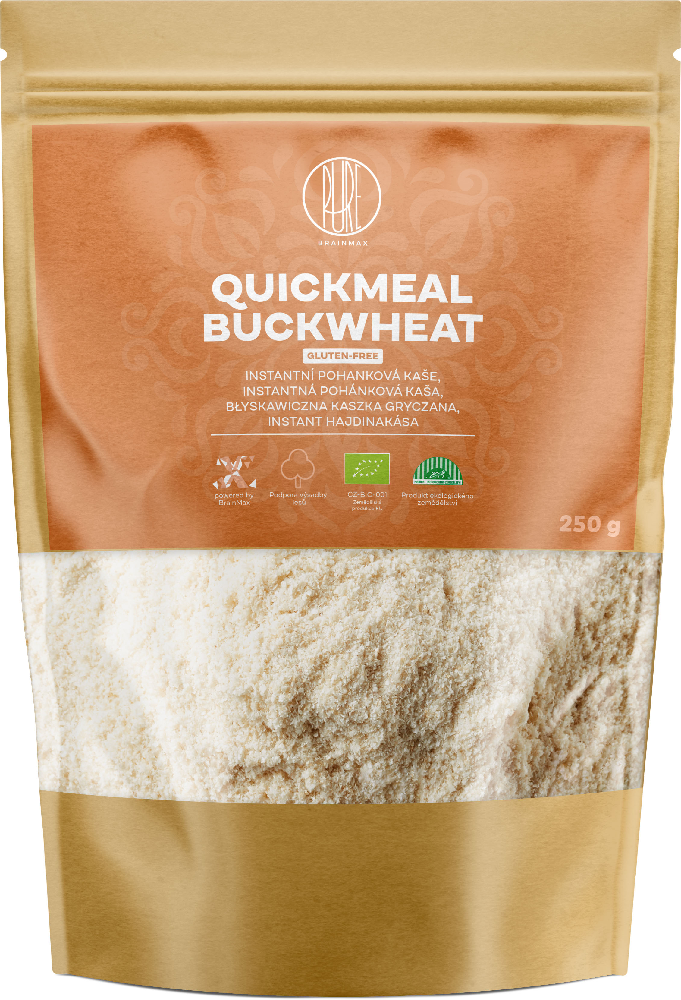 Levně BrainMax Pure QuickMeal, Pohanková kaše, BIO, 250 g *CZ-BIO-001 certifikát