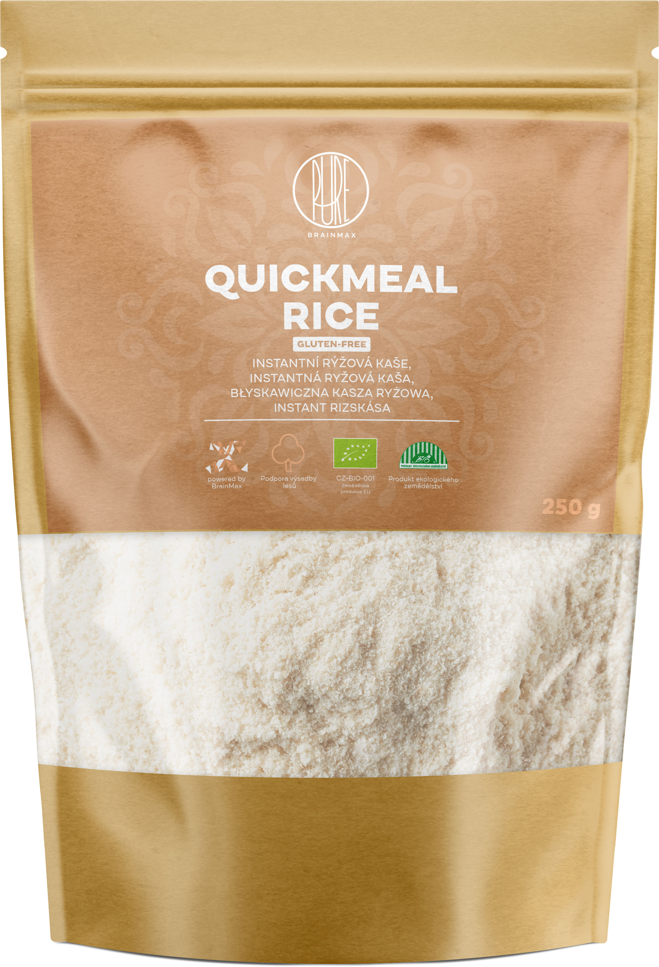 BrainMax Pure QuickMeal, Rýžová kaše, BIO, 250 g *CZ-BIO-001 certifikát