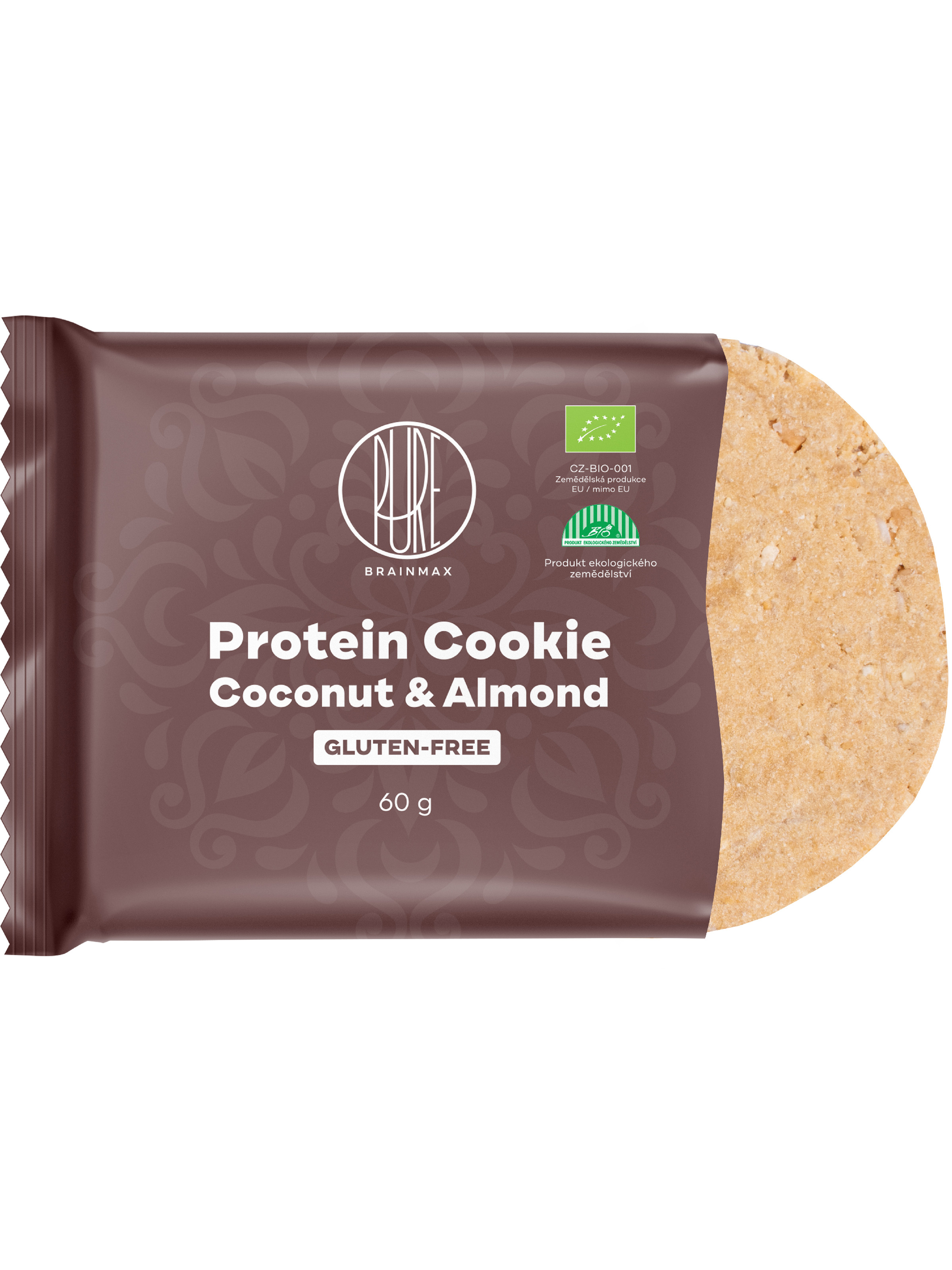 BrainMax Pure Protein Cookie, Kokos & Mandle, BIO, 60 g Obrázek