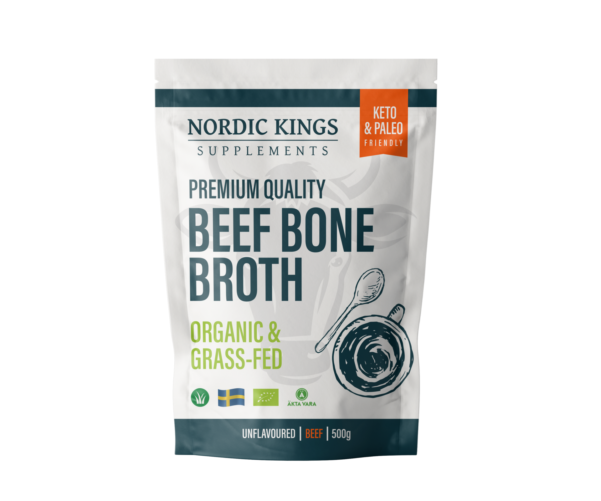 Nordic Kings - Prémiový hovězí vývar z kostí v prášku v BIO Grass-fed kvalitě, 500 g Obrázek