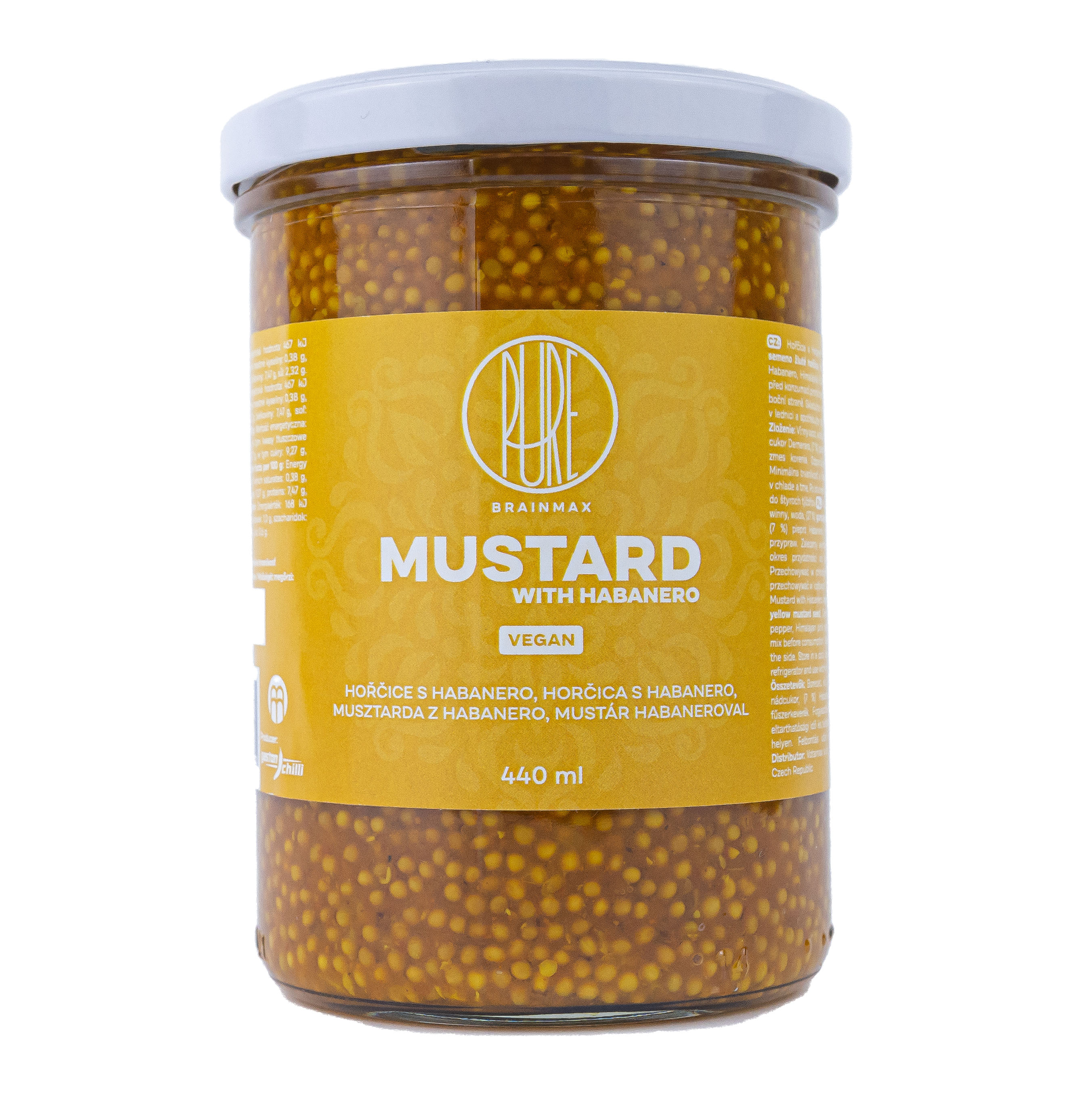 Levně BrainMax Pure Habanero Mustard, hořčice s Habanero, 440 ml