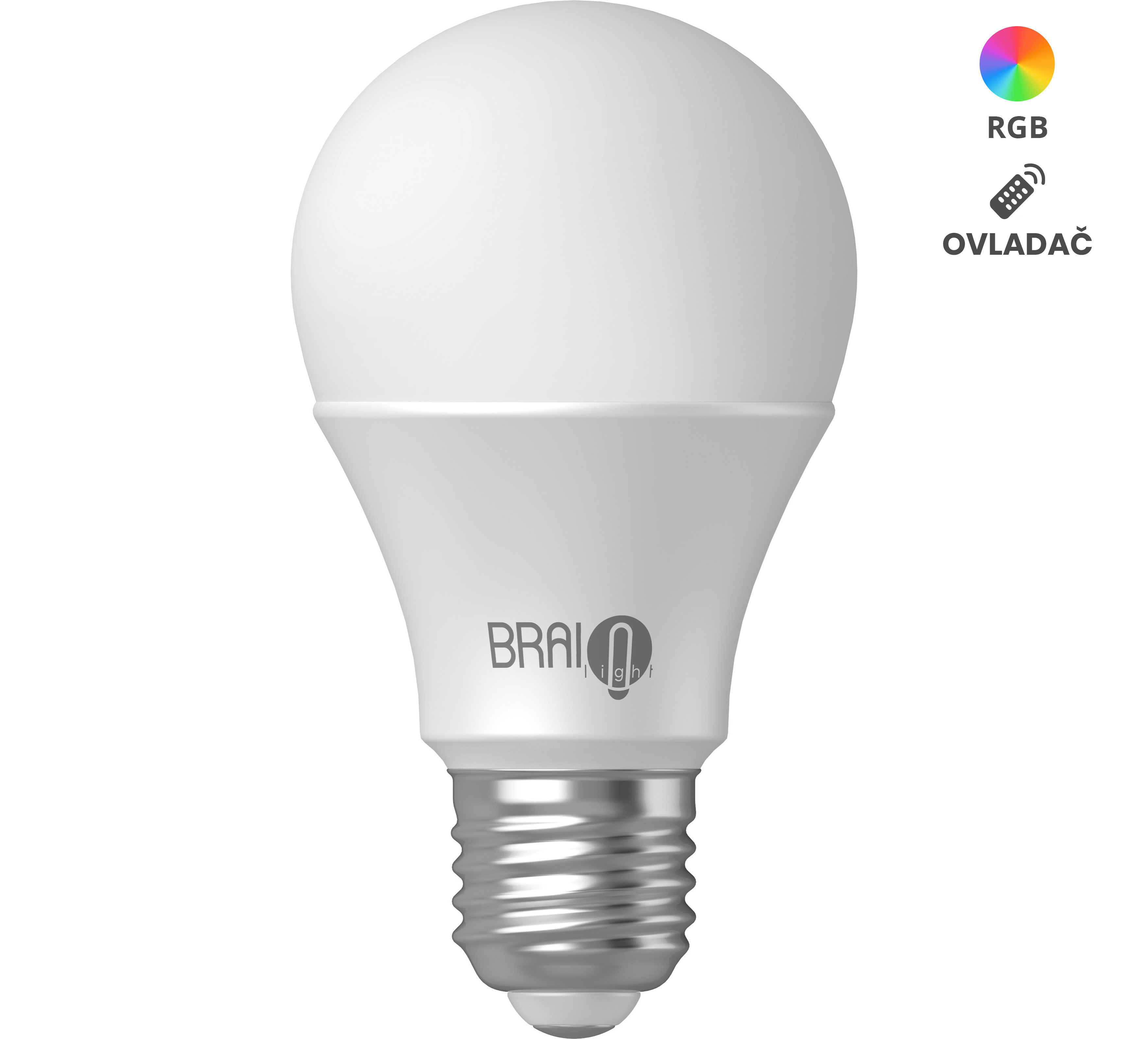 Levně Chytrá žárovka BrainLight LED, závit E27, 8,5W, s ovladačem, stmívatelná