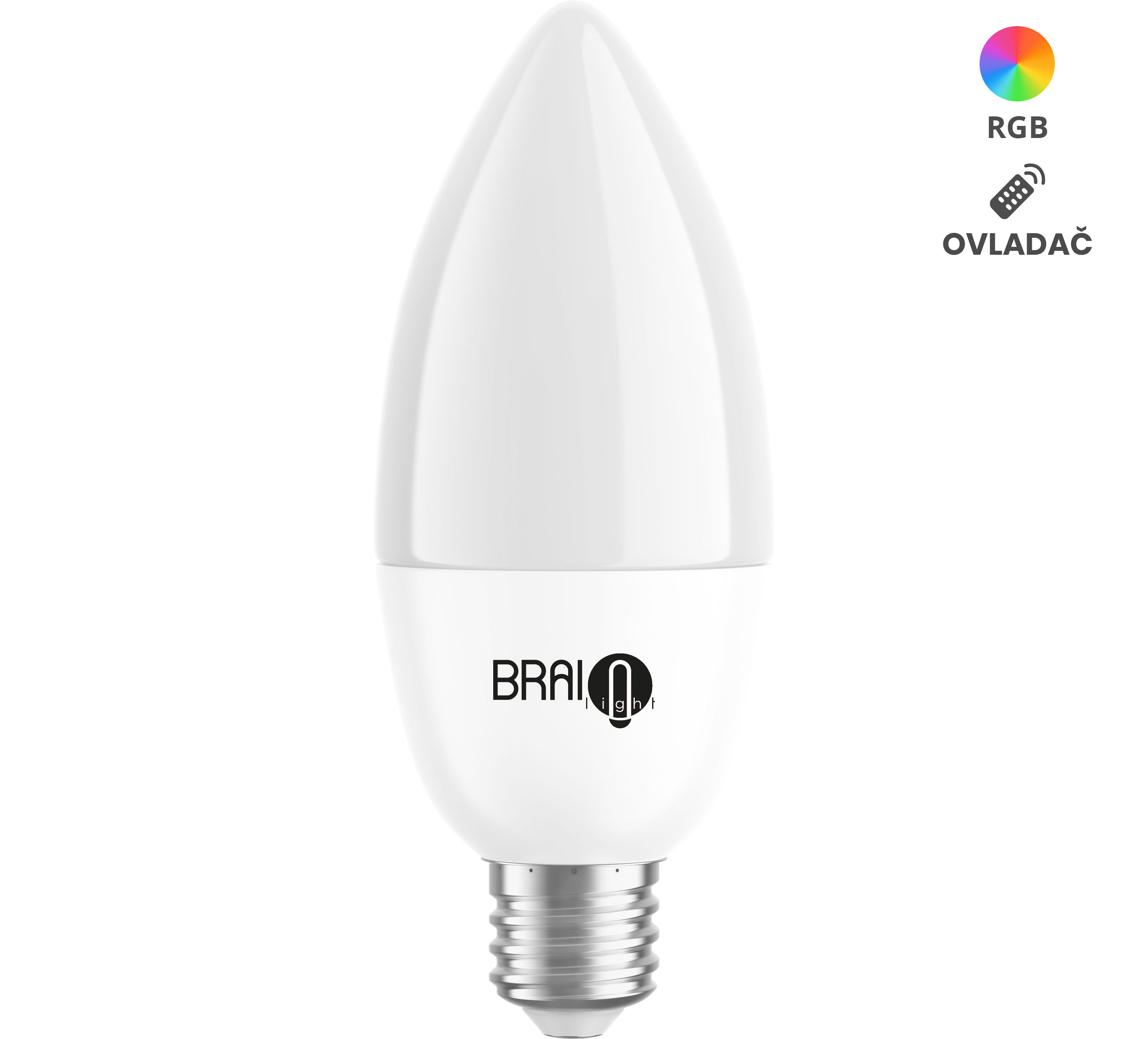 Chytrá žárovka BrainLight LED, závit E14, 4,8 W, s ovladačem, stmívatelná