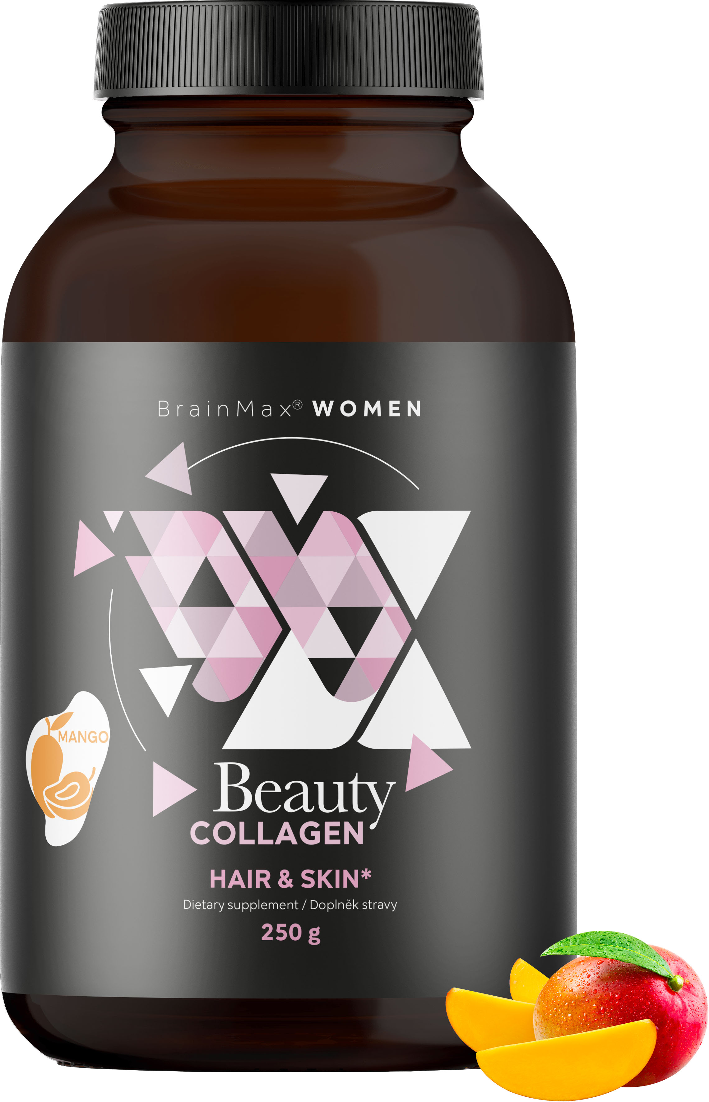 BrainMax Women Beauty Fish Collagen, mořský rybí kolagen Naticol®, 250 g Příchuť: Mango Hydrolyzovaný mořský kolagen Naticol®, kyselina hyaluronová a vitamín C, doplněk stravy