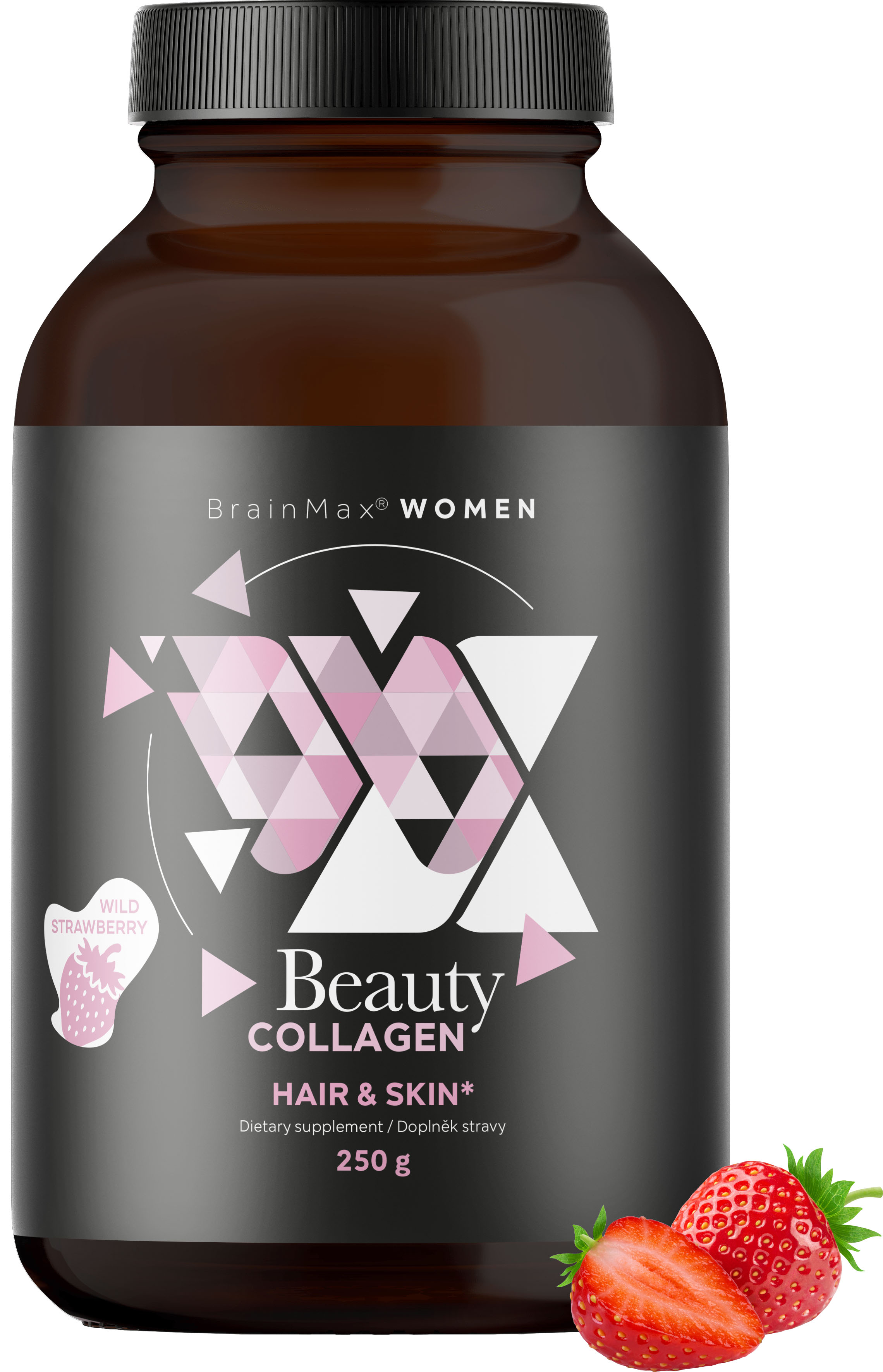 BrainMax Women Beauty Fish Collagen, mořský rybí kolagen Naticol®, 250 g Příchuť: Lesní jahoda Hydrolyzovaný mořský kolagen Naticol®, kyselina hyaluronová a vitamín C, doplněk stravy