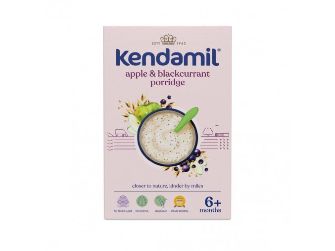 Kendamil - Mléčná kaše s černým rybízem a jablky, 150 g