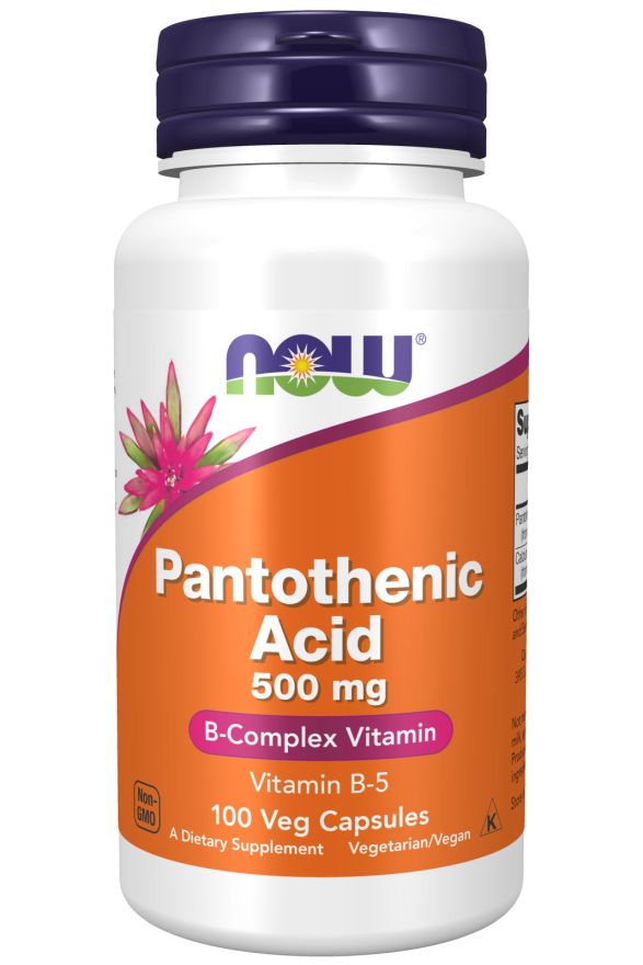 Now® Foods NOW Pantothenic Acid B5 (kyselina pantothenová), 500 mg, 100 rostlinných kapslí