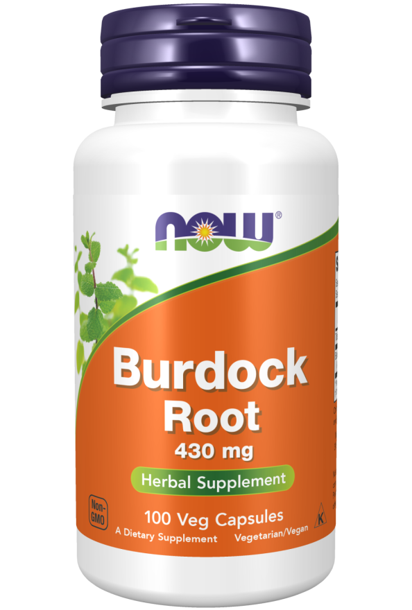 Now® Foods NOW Burdock Root 430 mg, lopuch kořen, 100 rostlinných kapslí