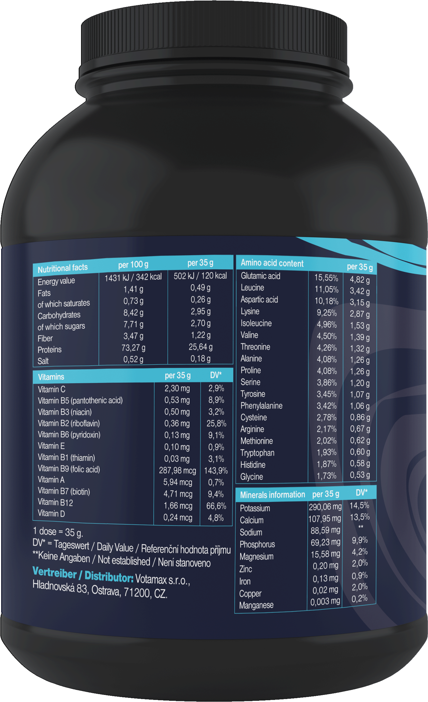 BrainMax Lauf Protein, nativní syrovátkový protein, 1000 g Příchuť: Čokoláda Kép
