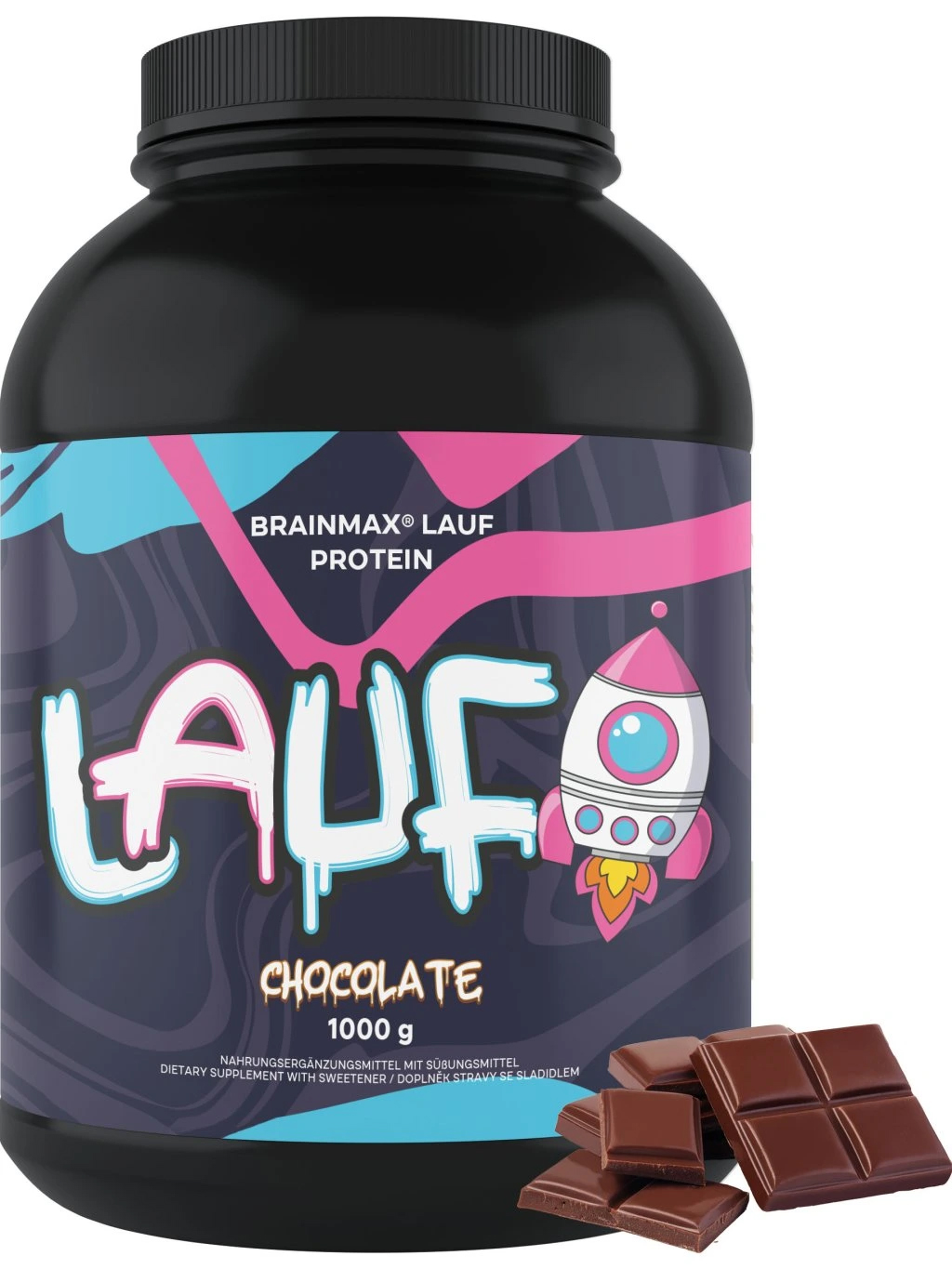 BrainMax Lauf Protein, nativní syrovátkový protein, 1000 g Příchuť: Čokoláda Obrázek